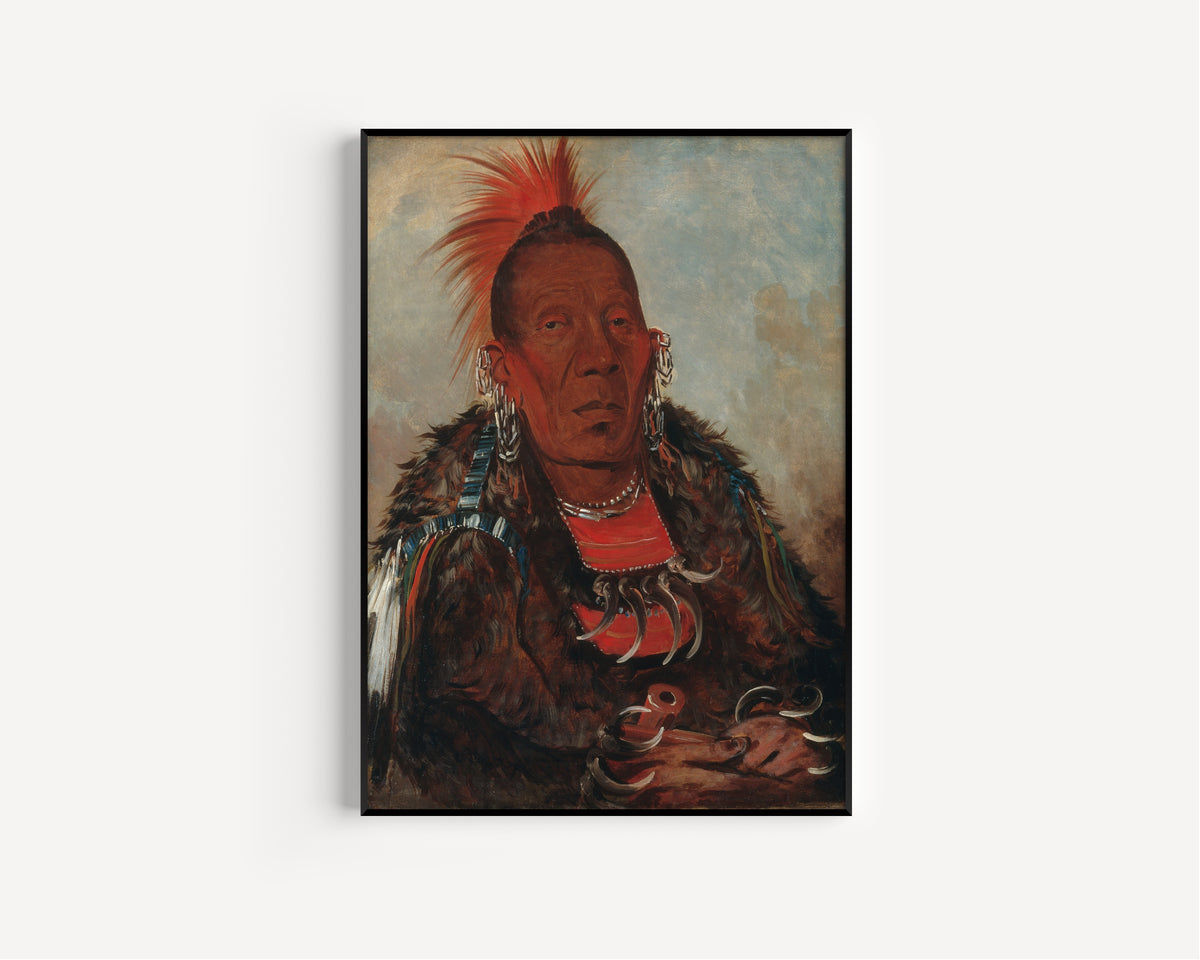 George Catlin — Wah-ro-née-sah, The Surrounder, Chief of the Tribe | Western Art Print