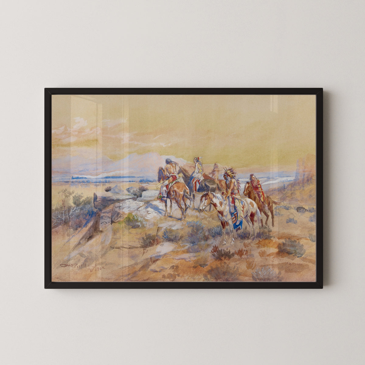 Charles M. Russell — Watching the Iron Horse | Western Art Print