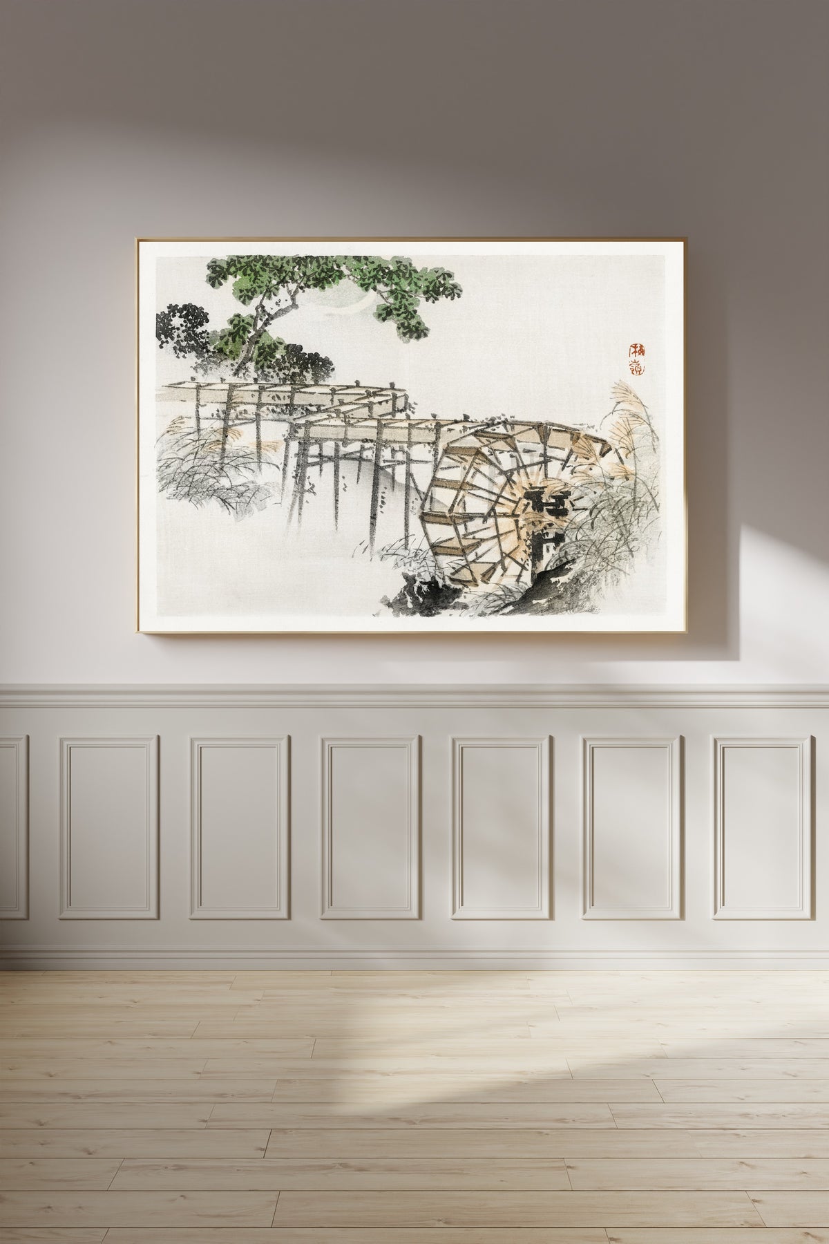 Kōno Bairei — Water wheel (Bairei Gakan) | Japanese Woodblock Print