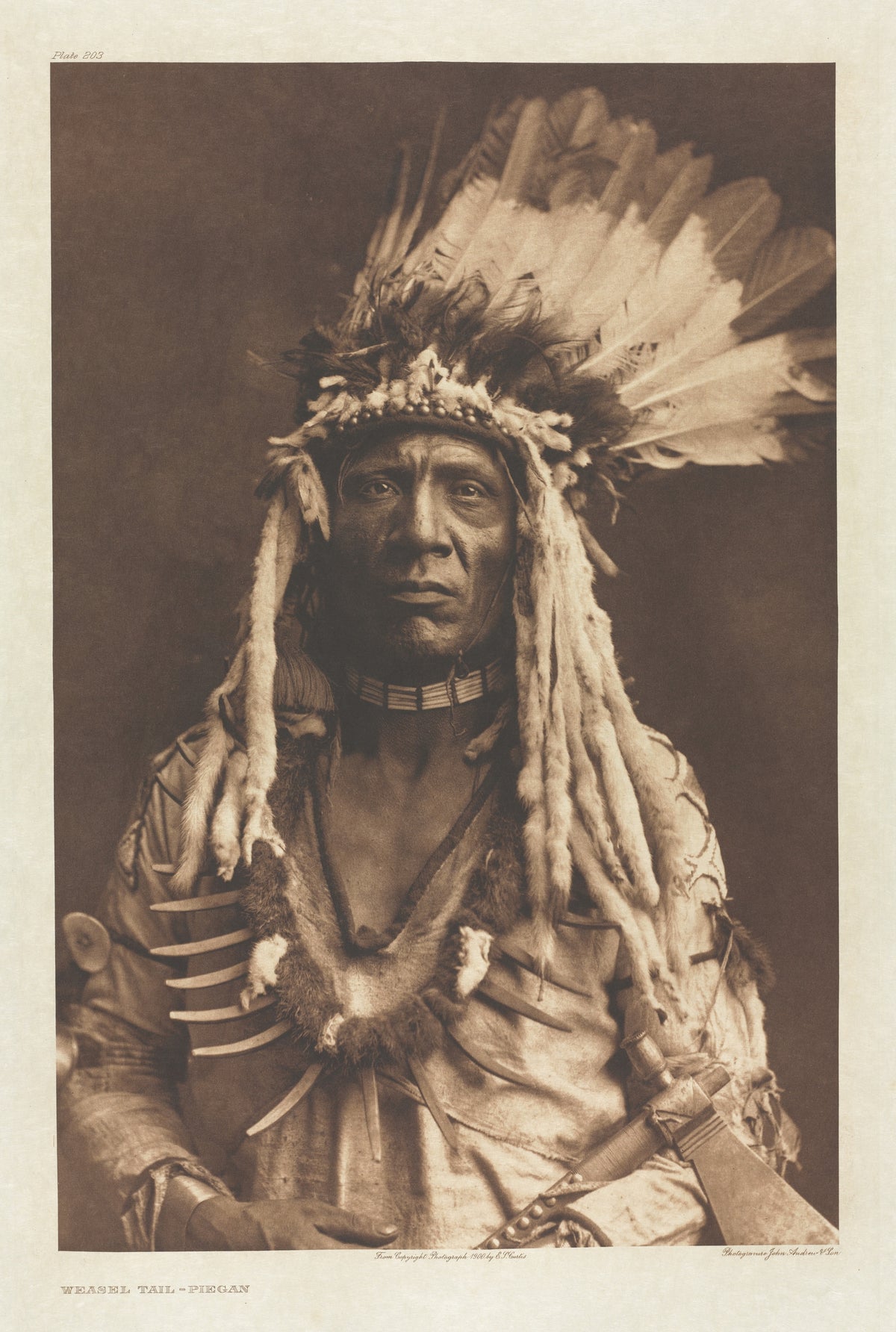 Edward S. Curtis — Weasel Tail – Piegan | Vintage Photograph Print