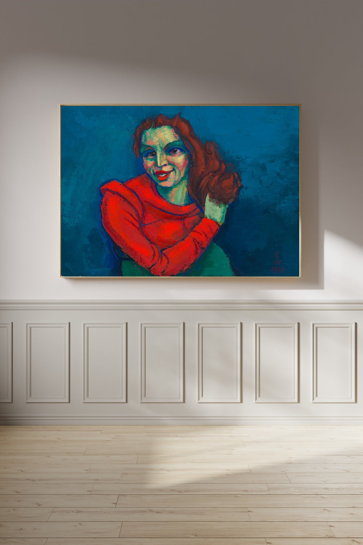 Karl Wiener — Weibliches Porträt (Woman in a Red Sweater) | Expressionist Art Print
