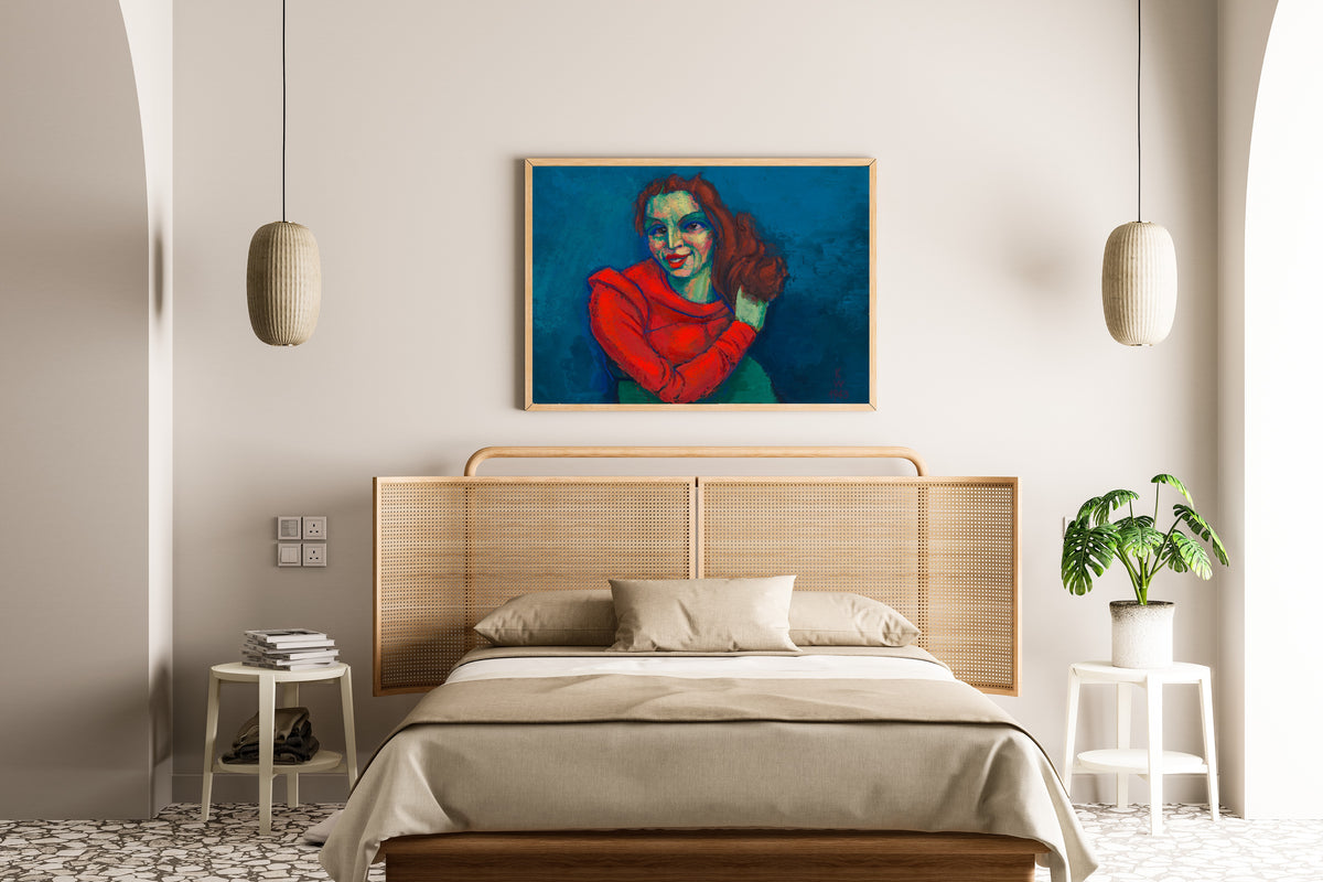 Karl Wiener — Weibliches Porträt (Woman in a Red Sweater) | Expressionist Art Print
