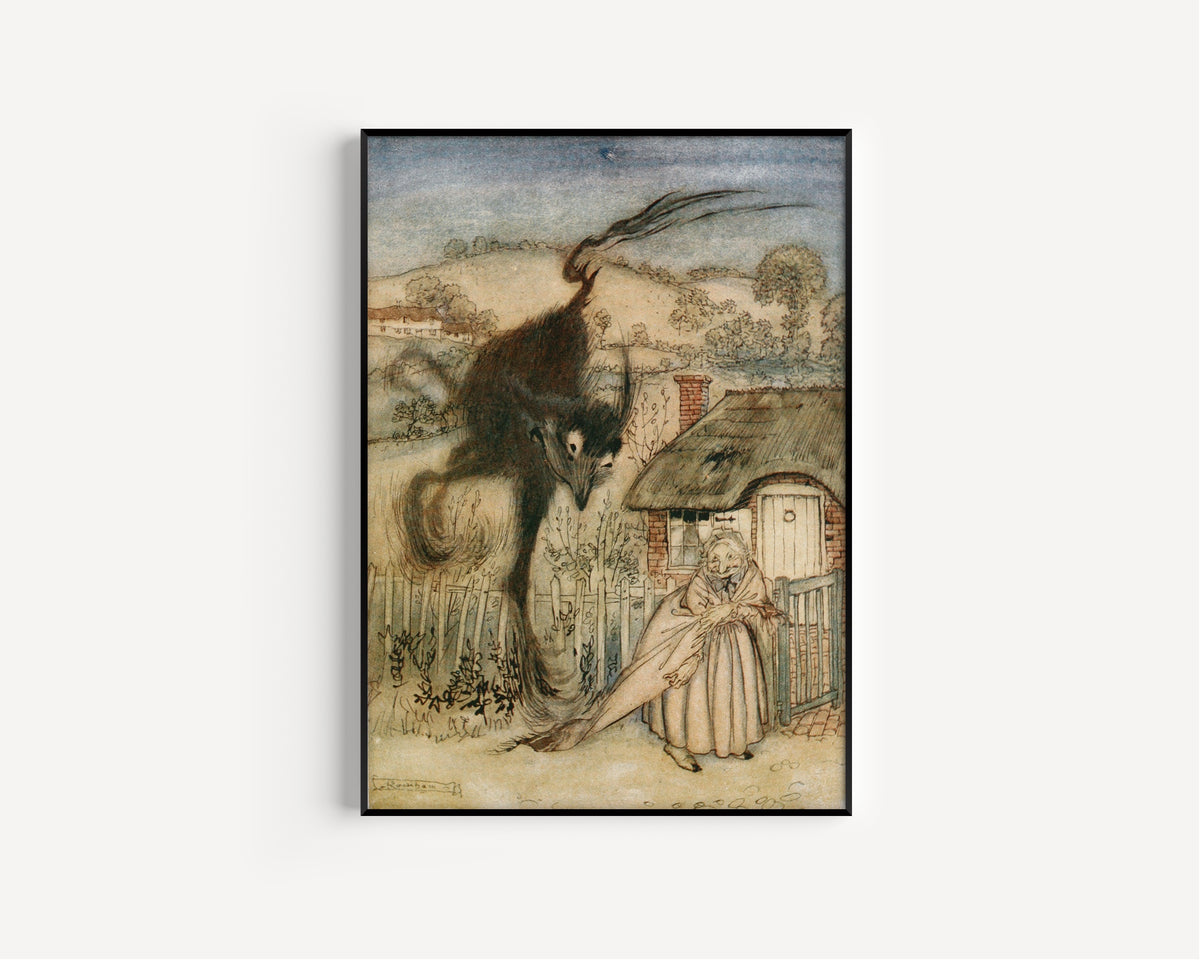 Arthur Rackham — ‘Well!’ She Chuckled, ‘I Am in Luck!’ | Fairy Tale Illustration Print