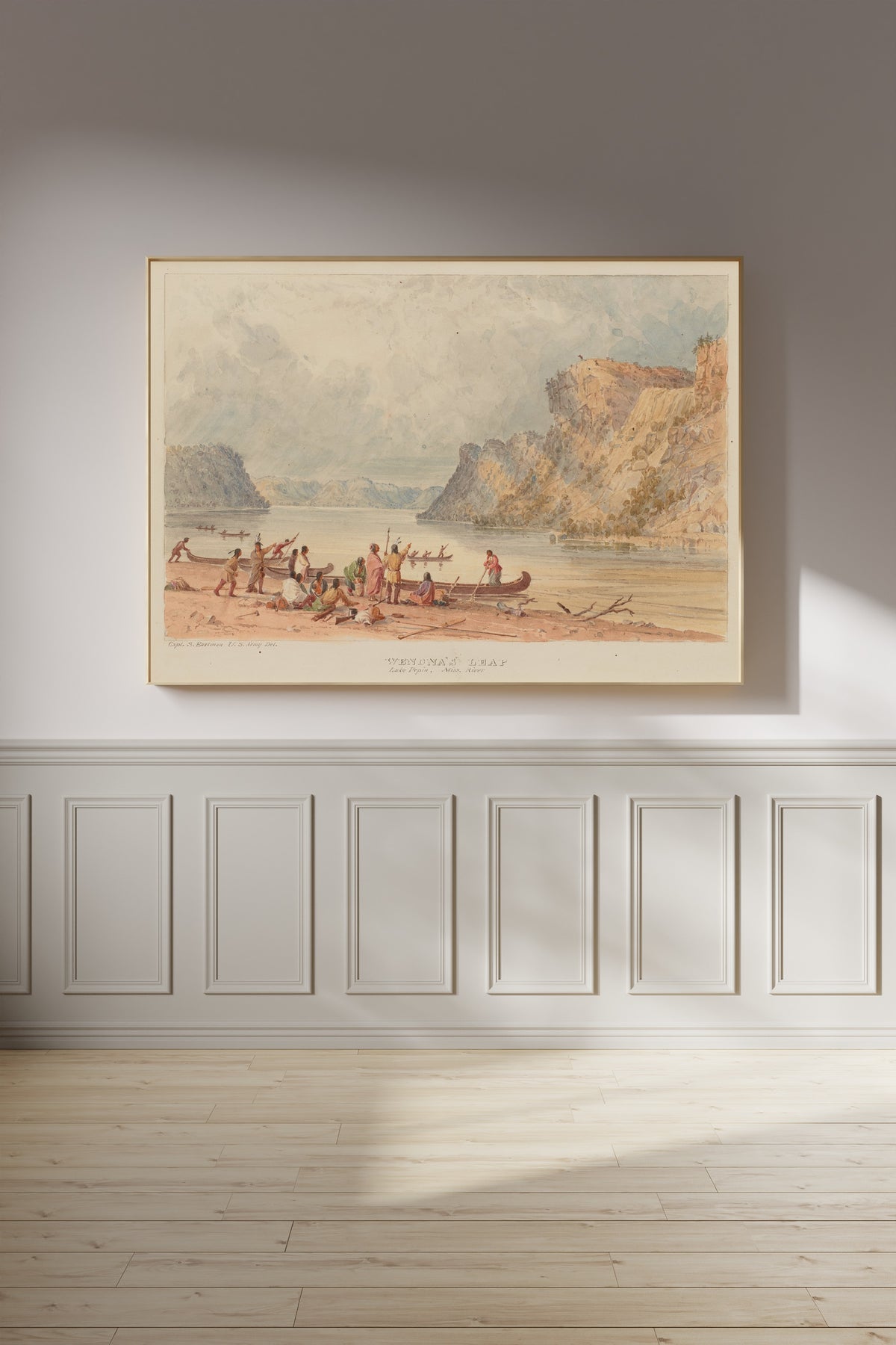 Seth Eastman — Wenona's Leap, Lake Pepin, Mississippi River | Landscape Fine Art Print