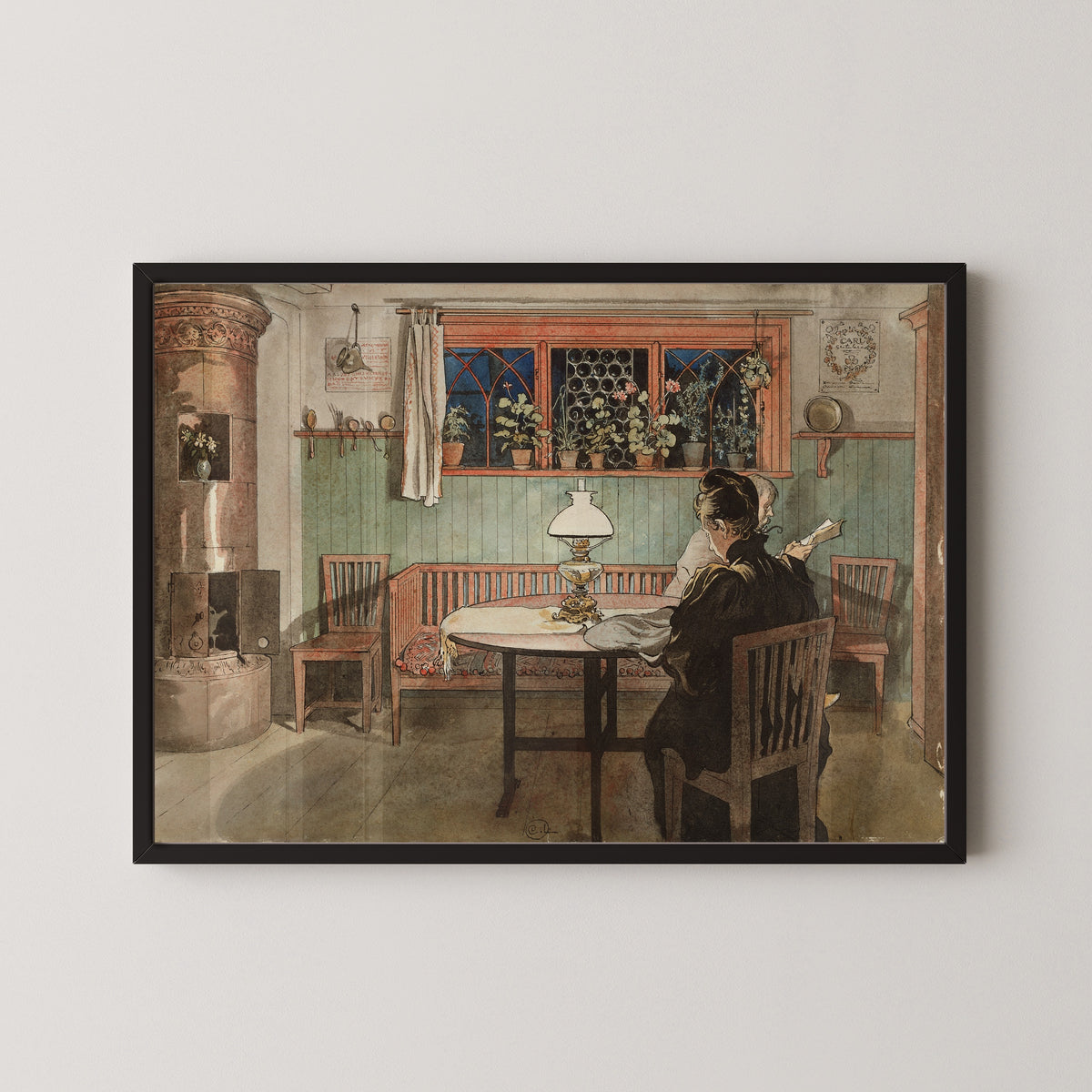 Carl Larsson — When the Children have Gone to Bed | Swedish Watercolour Print