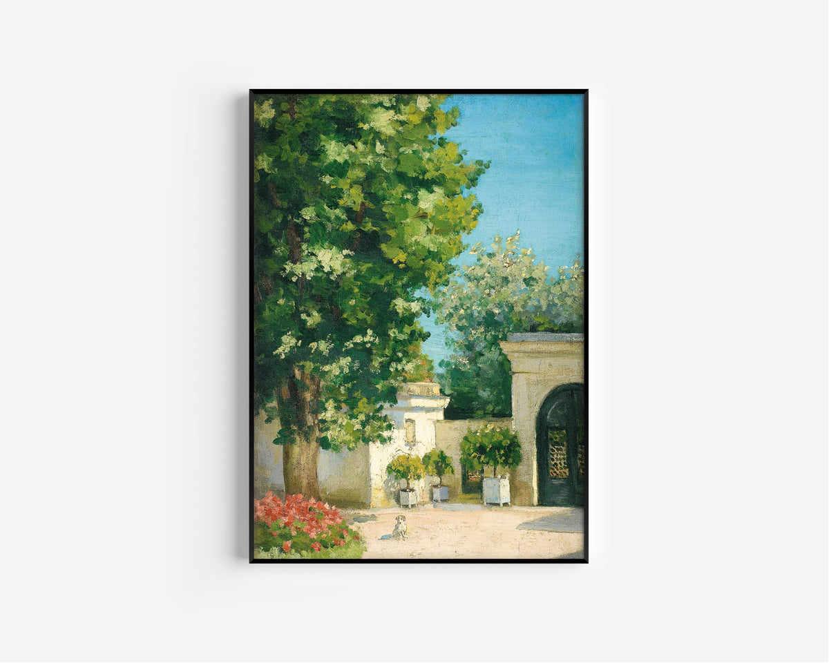 Gustave Caillebotte — Yerres. De l'exèdre, le porche de la demeure familiale | Fine Art Print