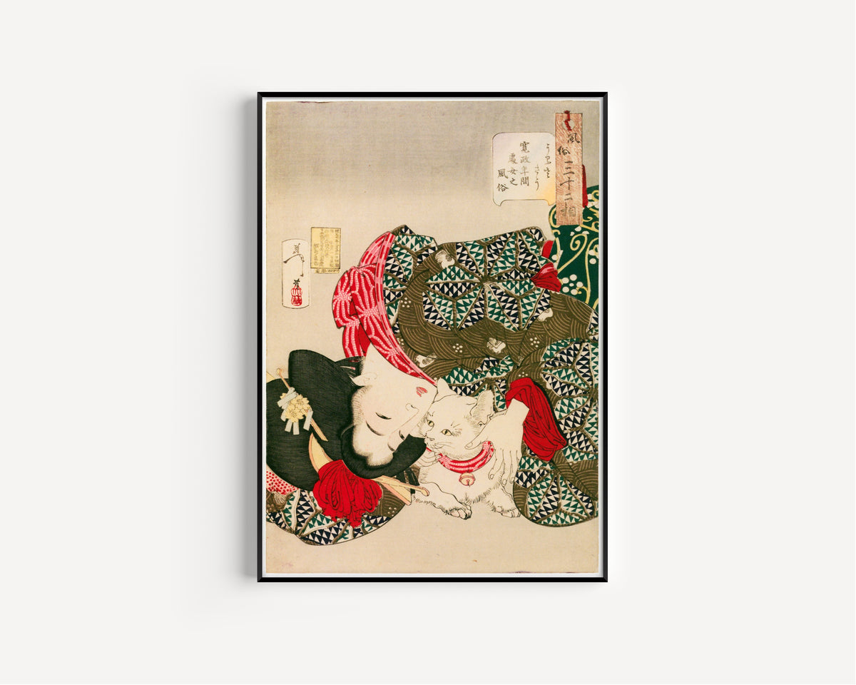 Tsukioka Yoshitoshi — Looks Noisy (Kansei-era maiden) | Japanese Woodblock Print (Ukiyo-e)