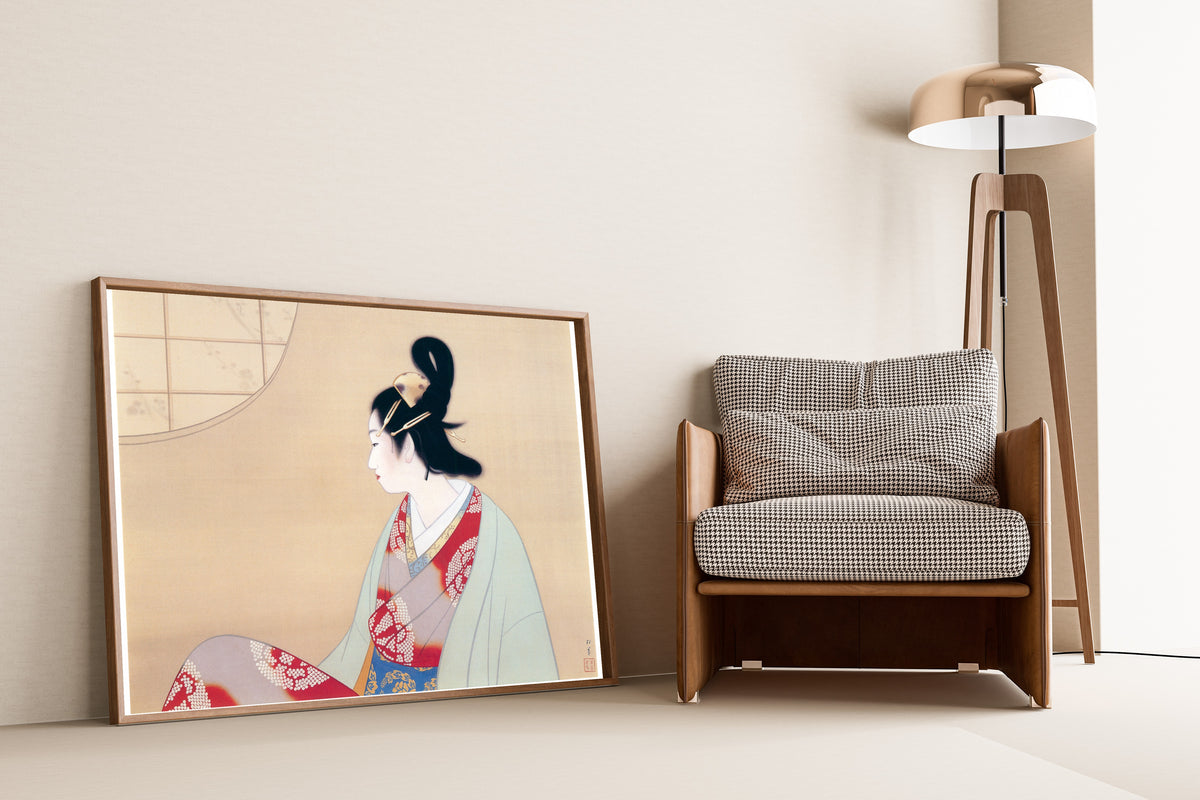 Uemura Shōen — Young Lady by a Round Window | Fine Art Print