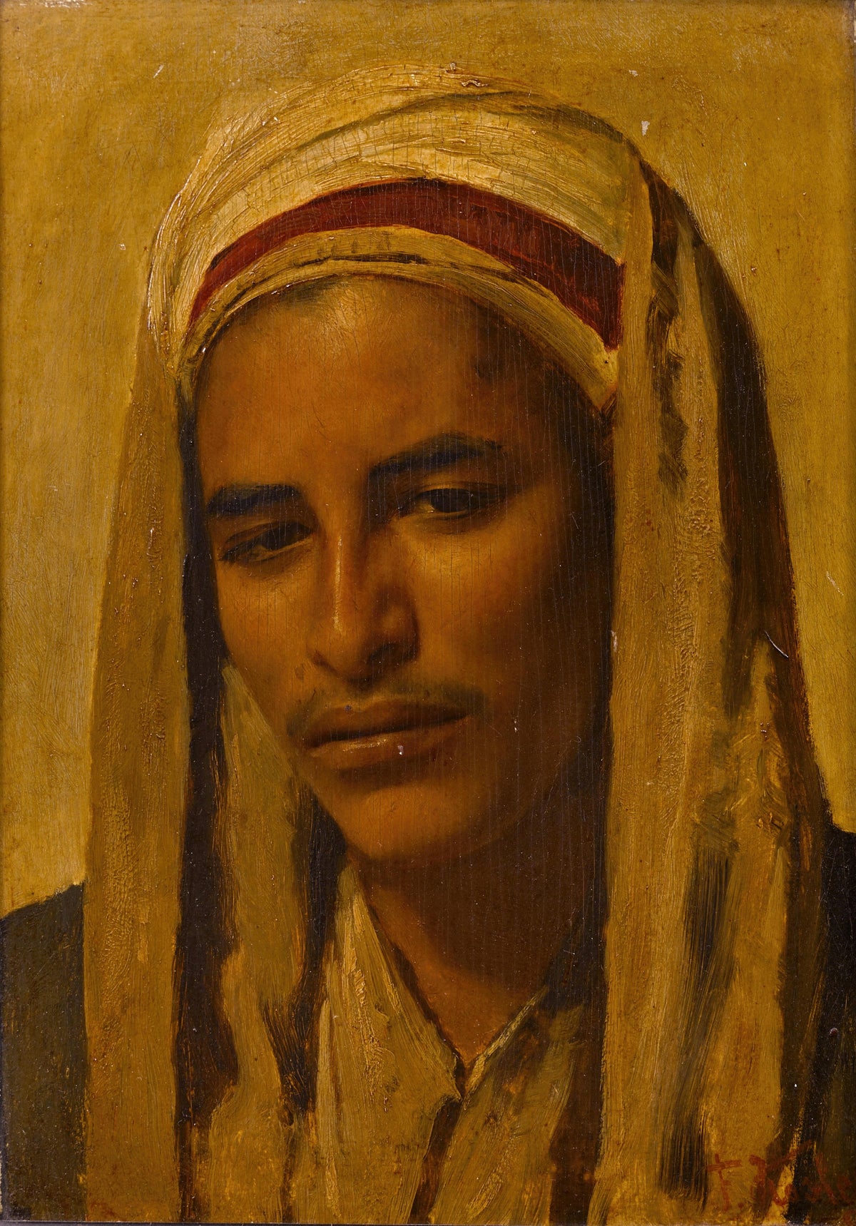Franz Xaver Kosler — Young Man in a White Headscarf with a Red Band | Fine Art Print