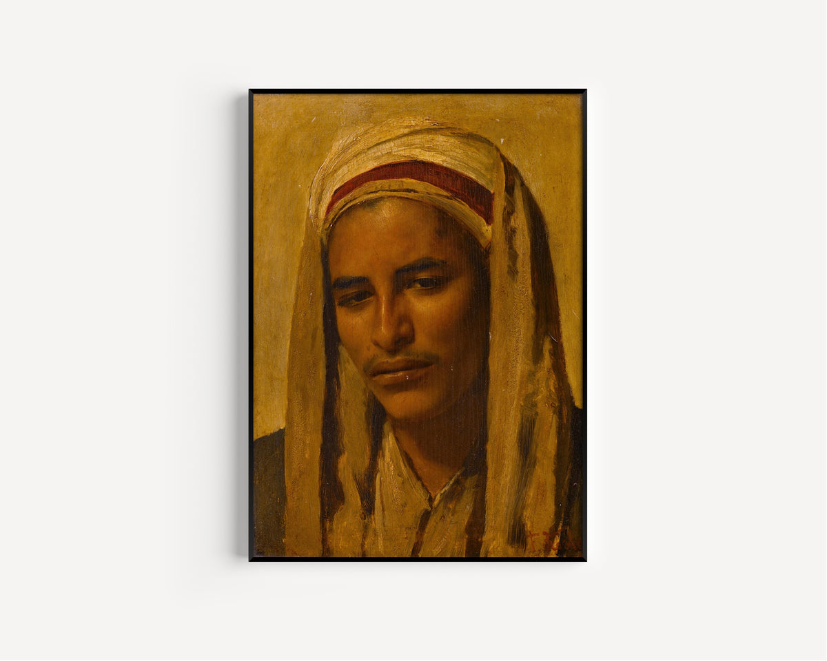 Franz Xaver Kosler — Young Man in a White Headscarf with a Red Band | Fine Art Print