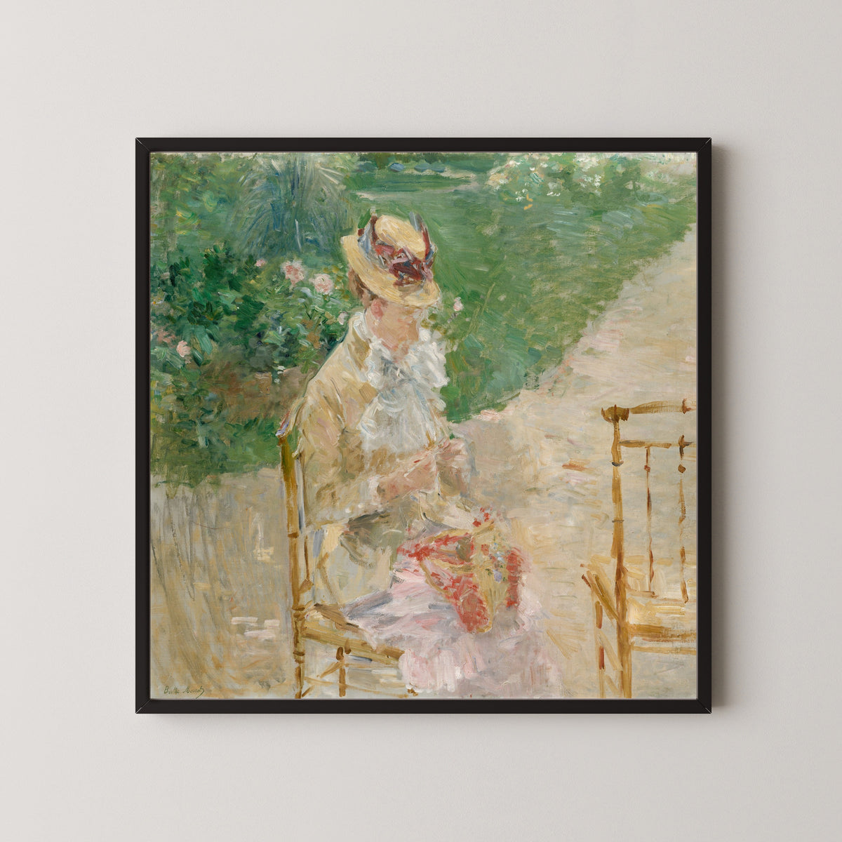 Berthe Morisot — Young Woman Knitting | Fine Art Print