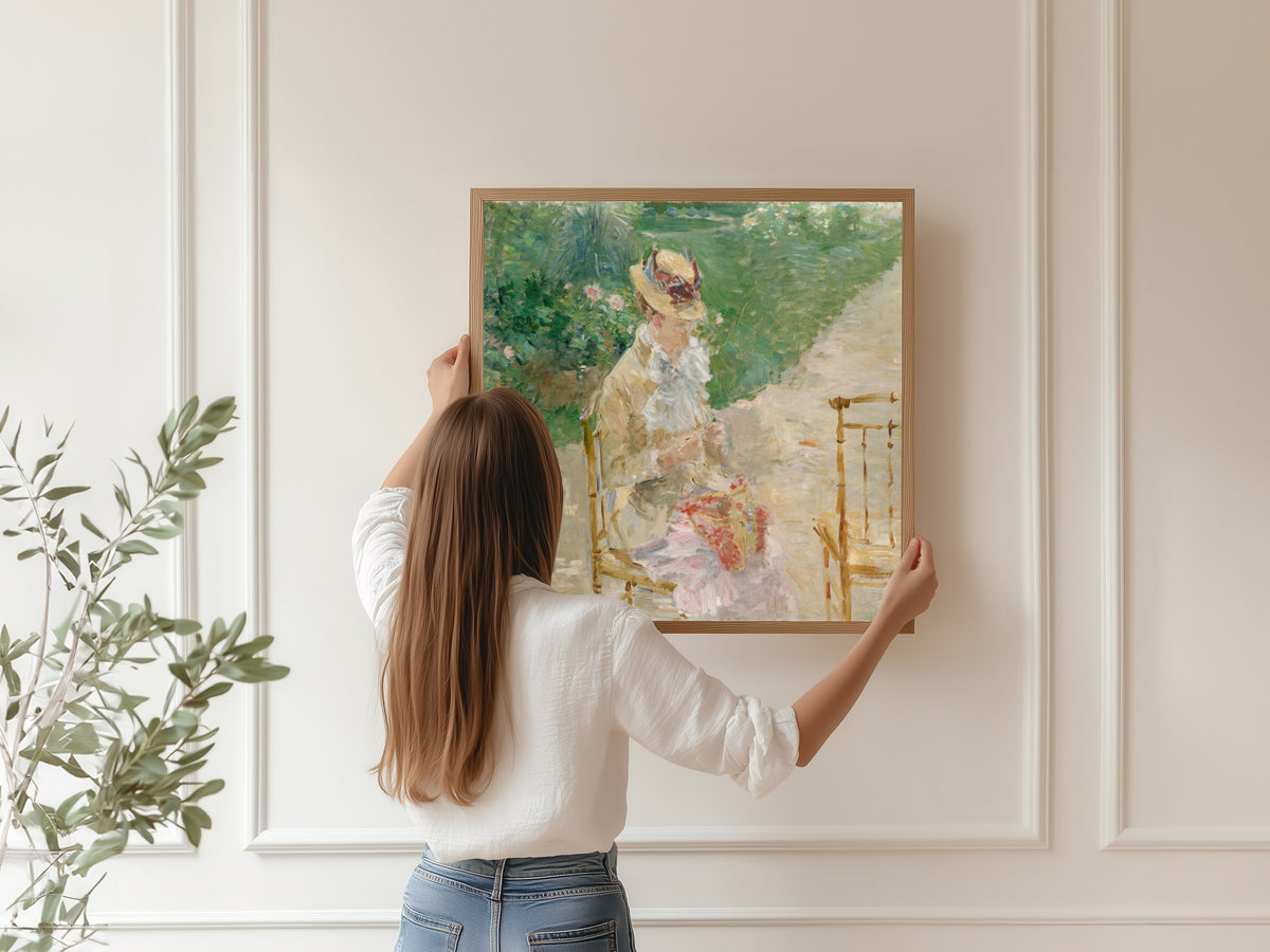 Berthe Morisot — Young Woman Knitting | Fine Art Print