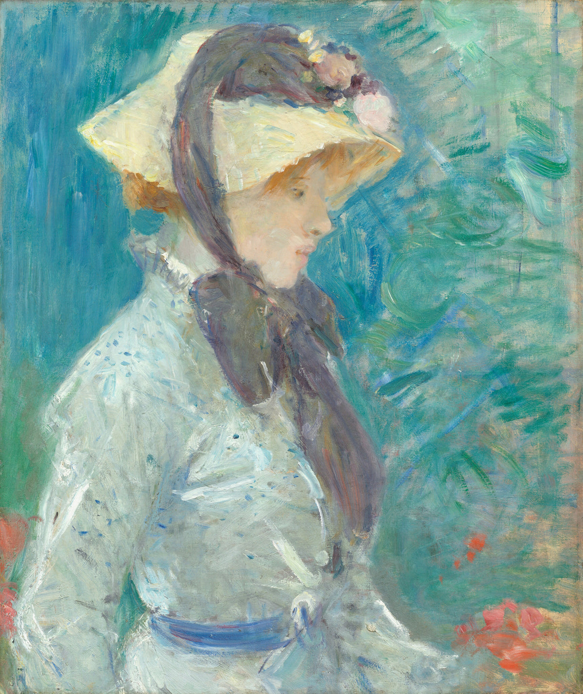 Berthe Morisot — Young Woman with a Straw Hat | Fine Art Print