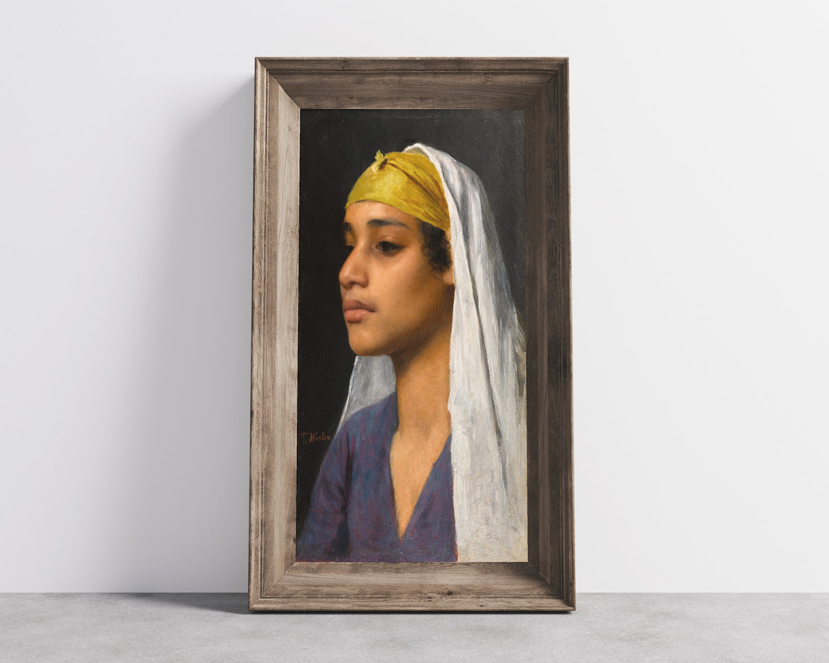 Franz Xaver Kosler — Young Woman with a Yellow Headband | Fine Art Print