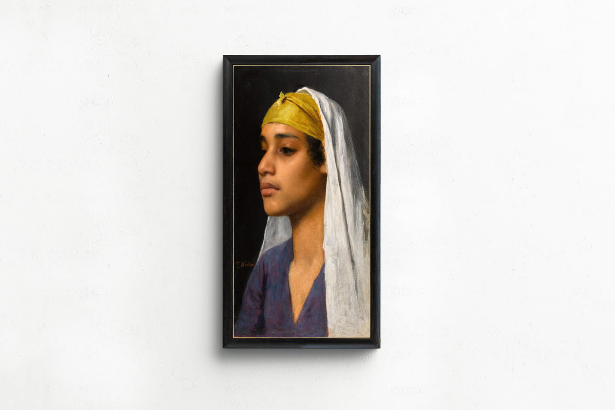 Franz Xaver Kosler — Young Woman with a Yellow Headband | Fine Art Print