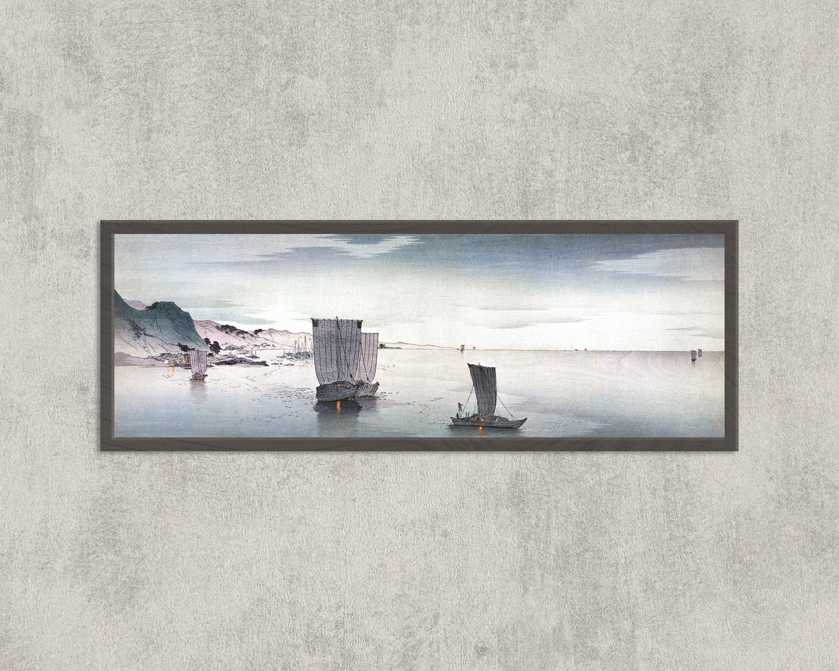 Ohara Koson — Sailing Boats at Dusk (Yūgure no hansen) | Japanese Bird & Flower Woodblock Print