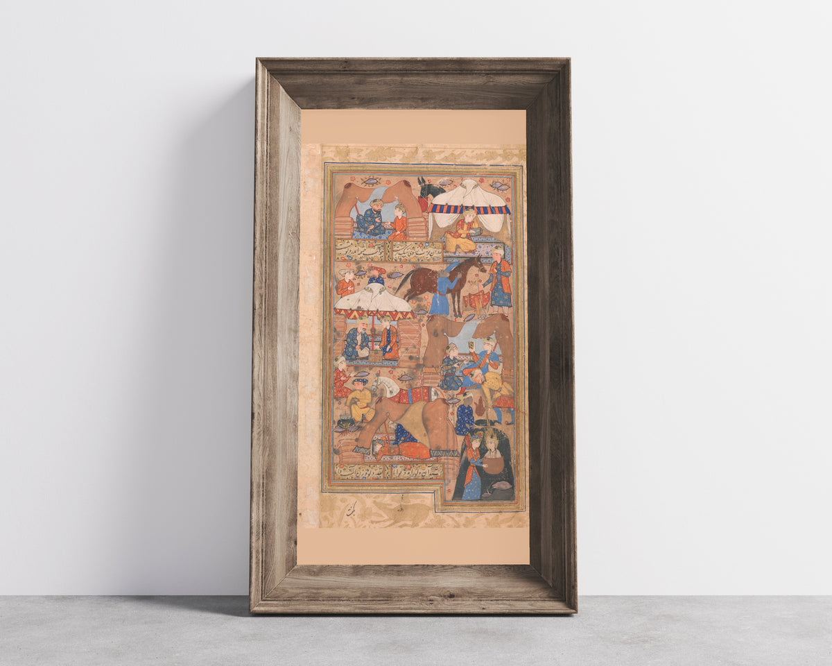 Yusuf and Zulaikha: Yusuf is Drawn Up from the Well | Persian Miniature Art Print