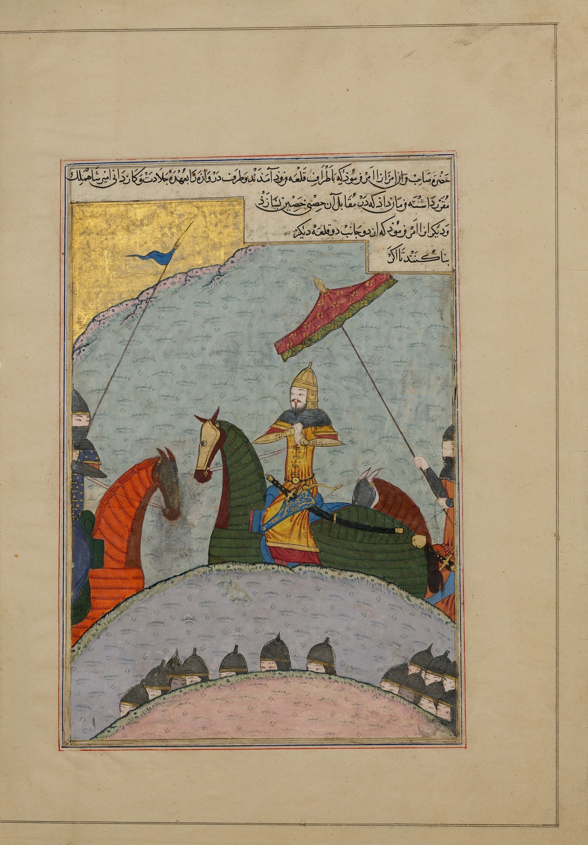 Zafarnama: Timur before Battle | Persian Miniature Art Print