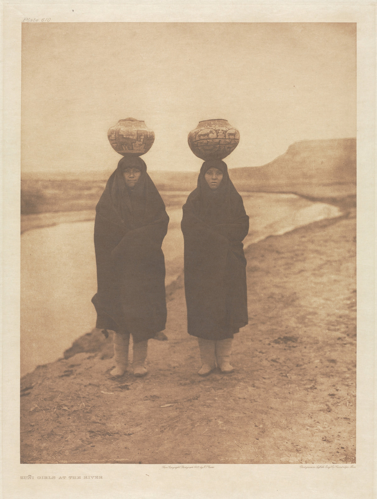 Edward S. Curtis — Zuñi Girls at the River | Vintage Photograph Print
