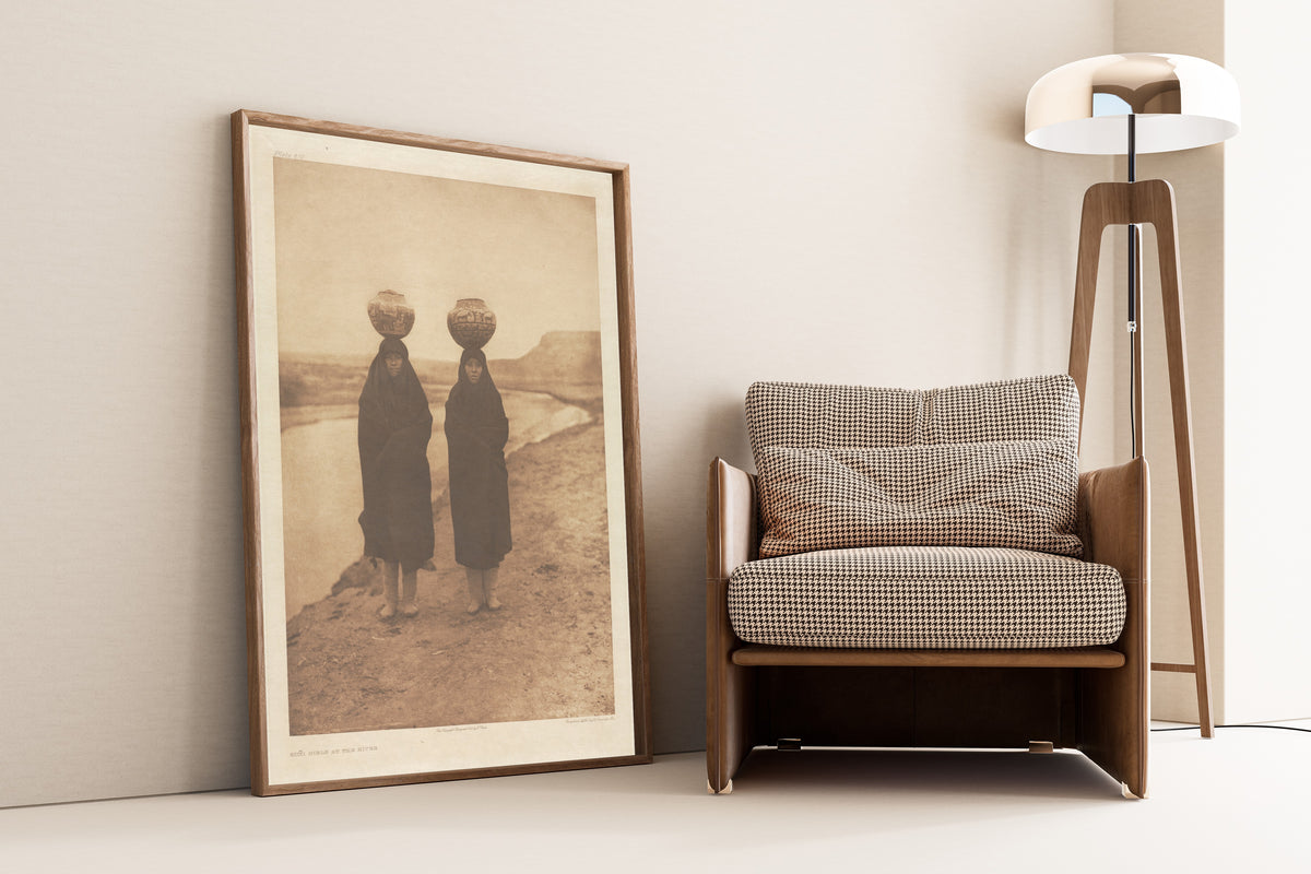 Edward S. Curtis — Zuñi Girls at the River | Vintage Photograph Print