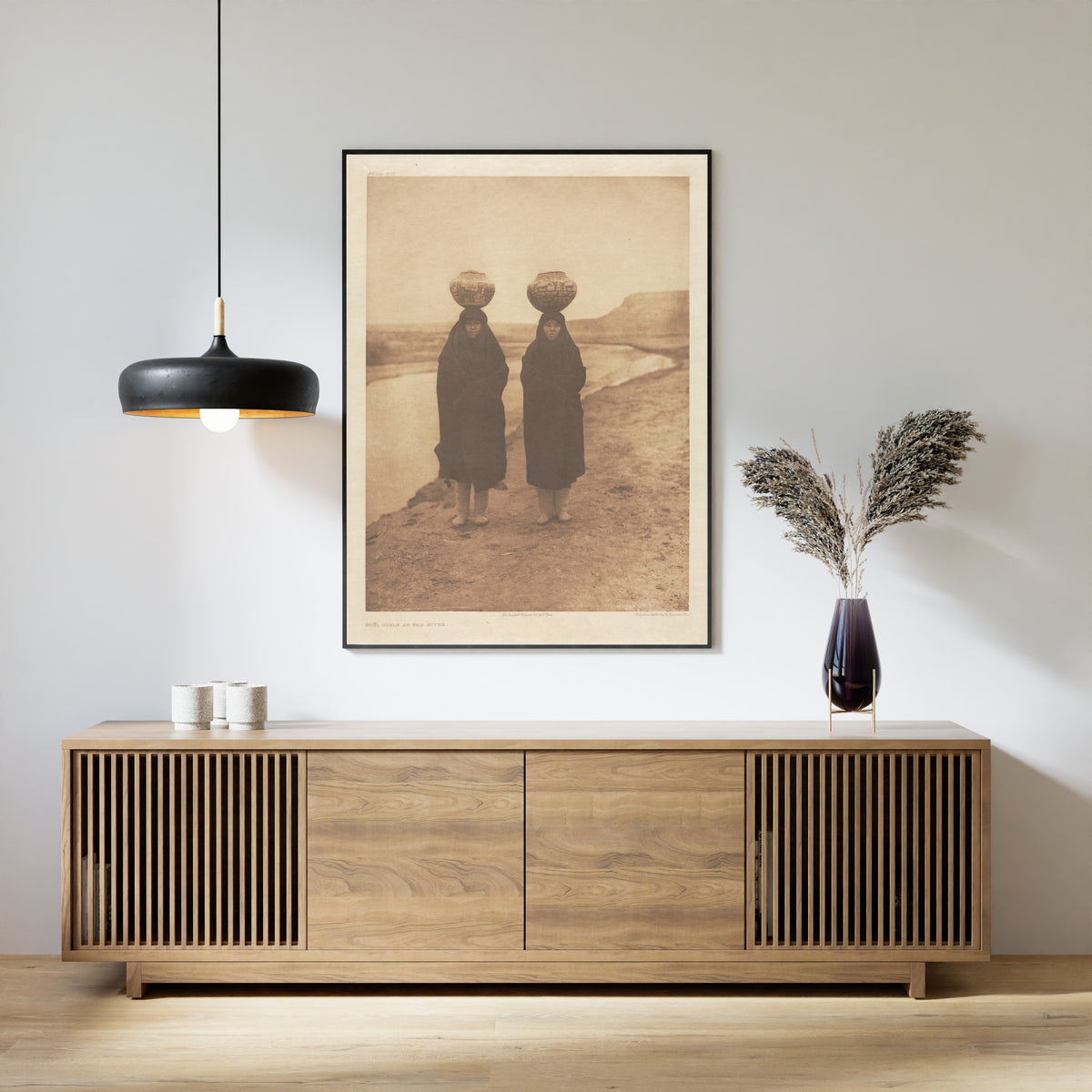 Edward S. Curtis — Zuñi Girls at the River | Vintage Photograph Print