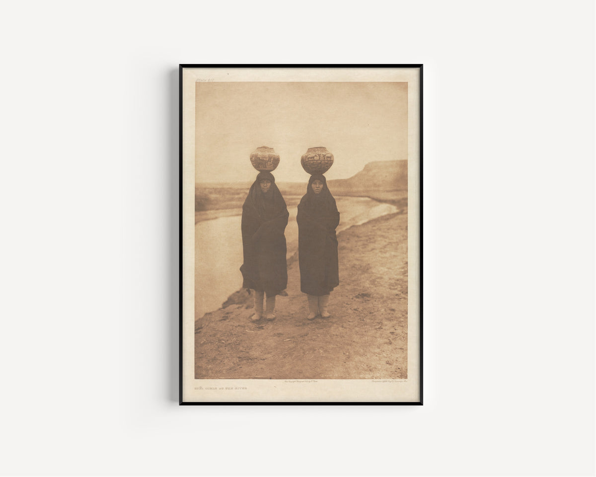 Edward S. Curtis — Zuñi Girls at the River | Vintage Photograph Print