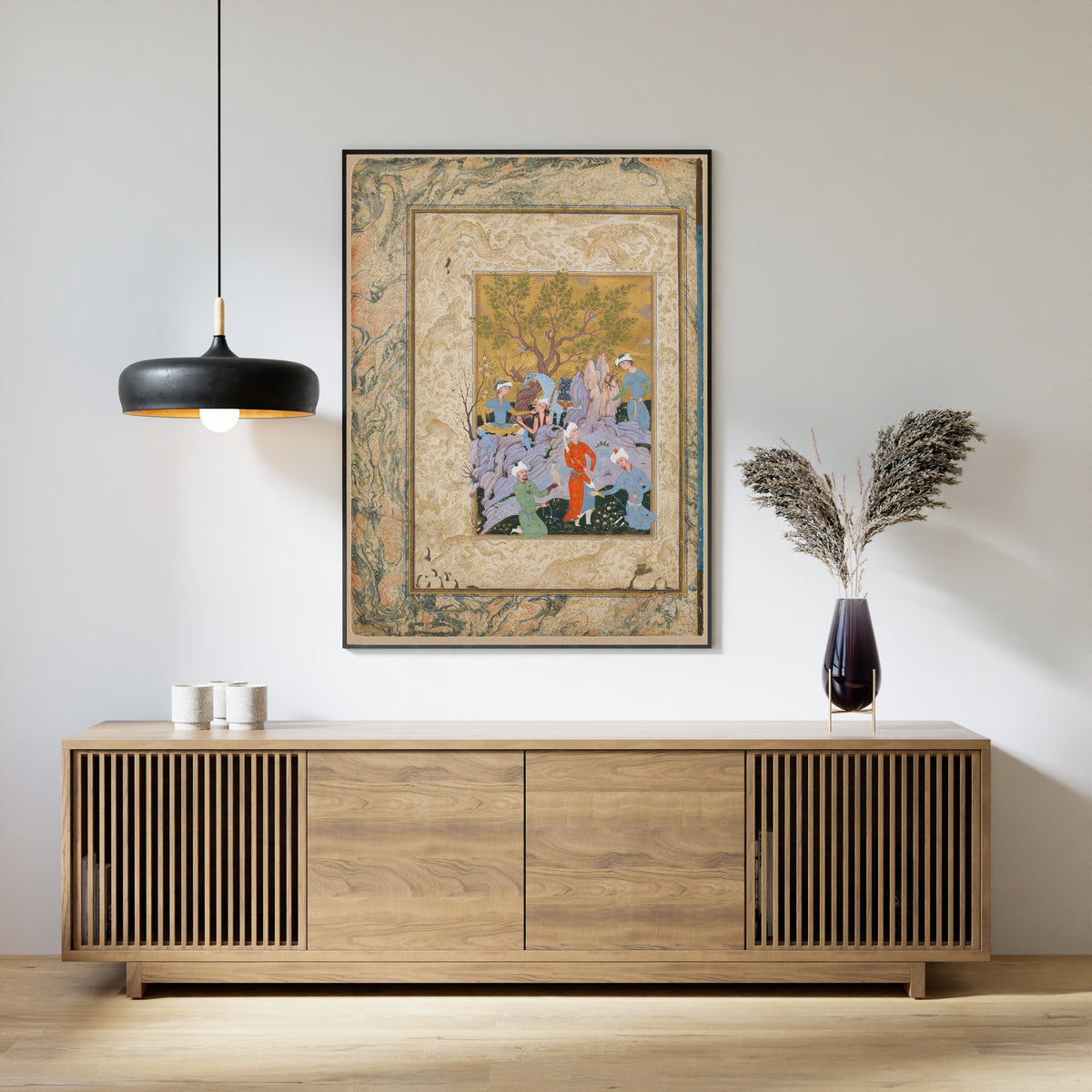 Persian Miniature Art Print: Princely Hawking Party Giclee - 9ArtPrints