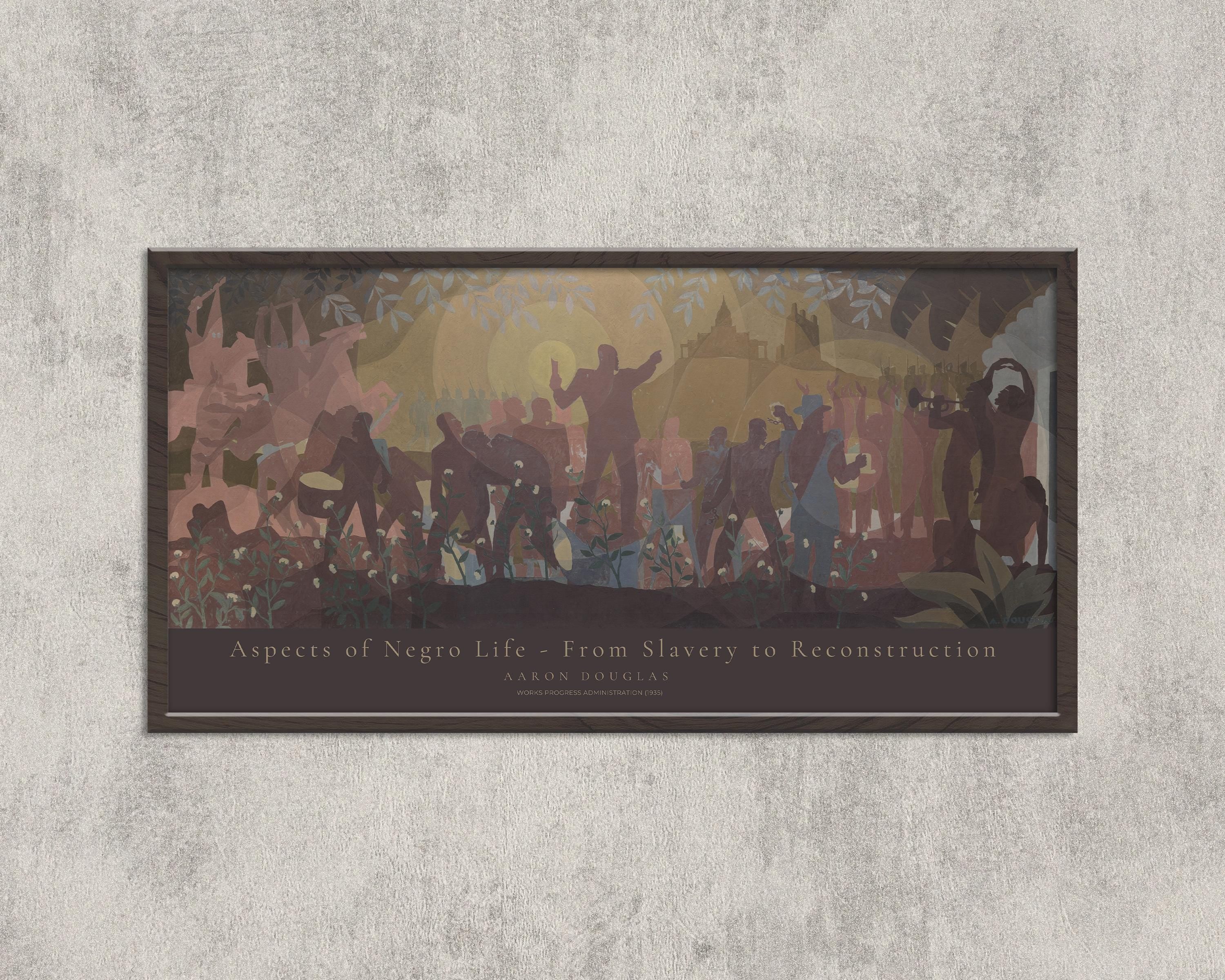 Aaron Douglas - Aspects of Negro Life | Harlem Renaissance Masterpiece on African American History | Available Handframed or unframed 2x1 - 9ArtPrints