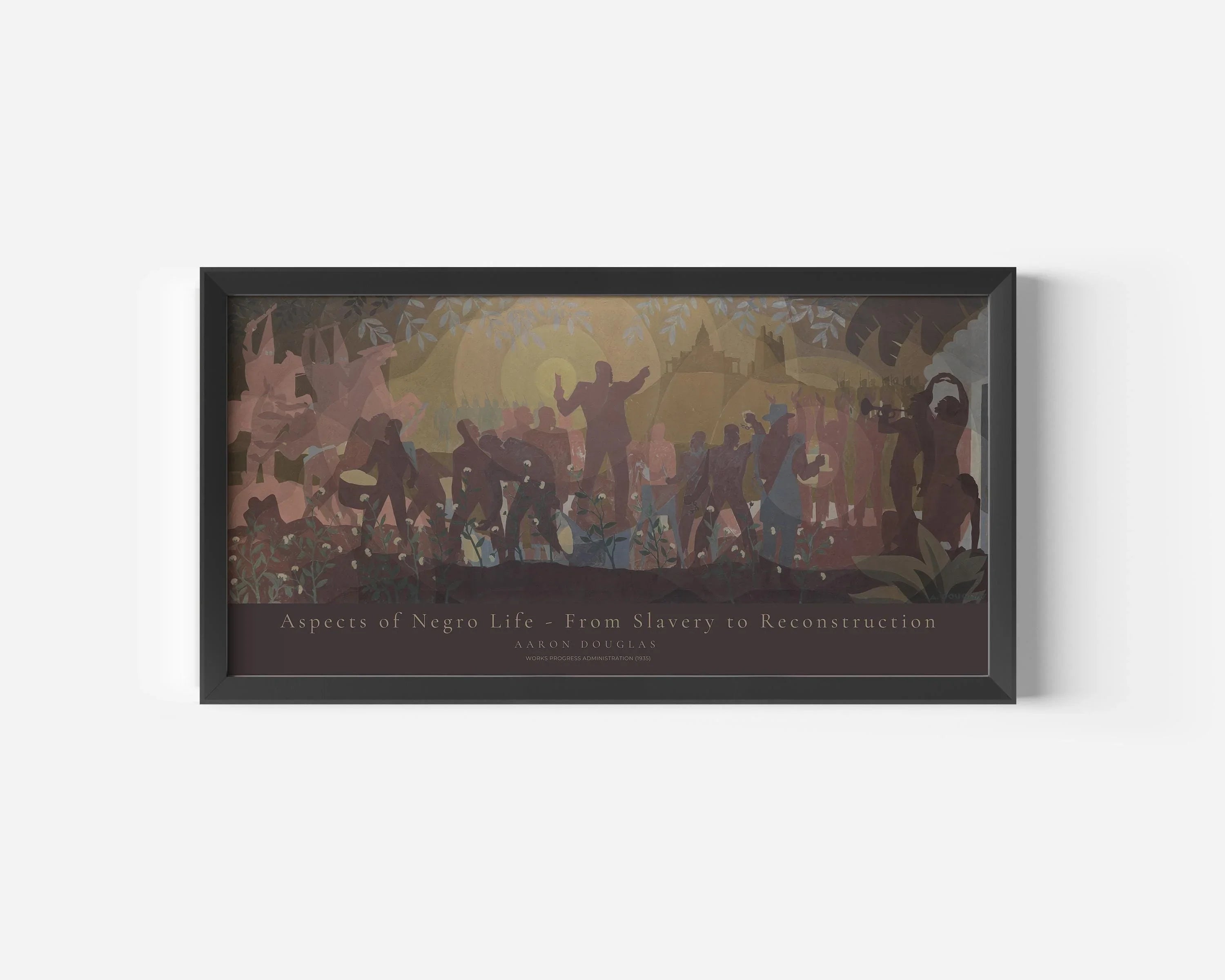 Aaron Douglas - Aspects of Negro Life | Harlem Renaissance Masterpiece on African American History | Available Handframed or unframed 2x1 - 9ArtPrints