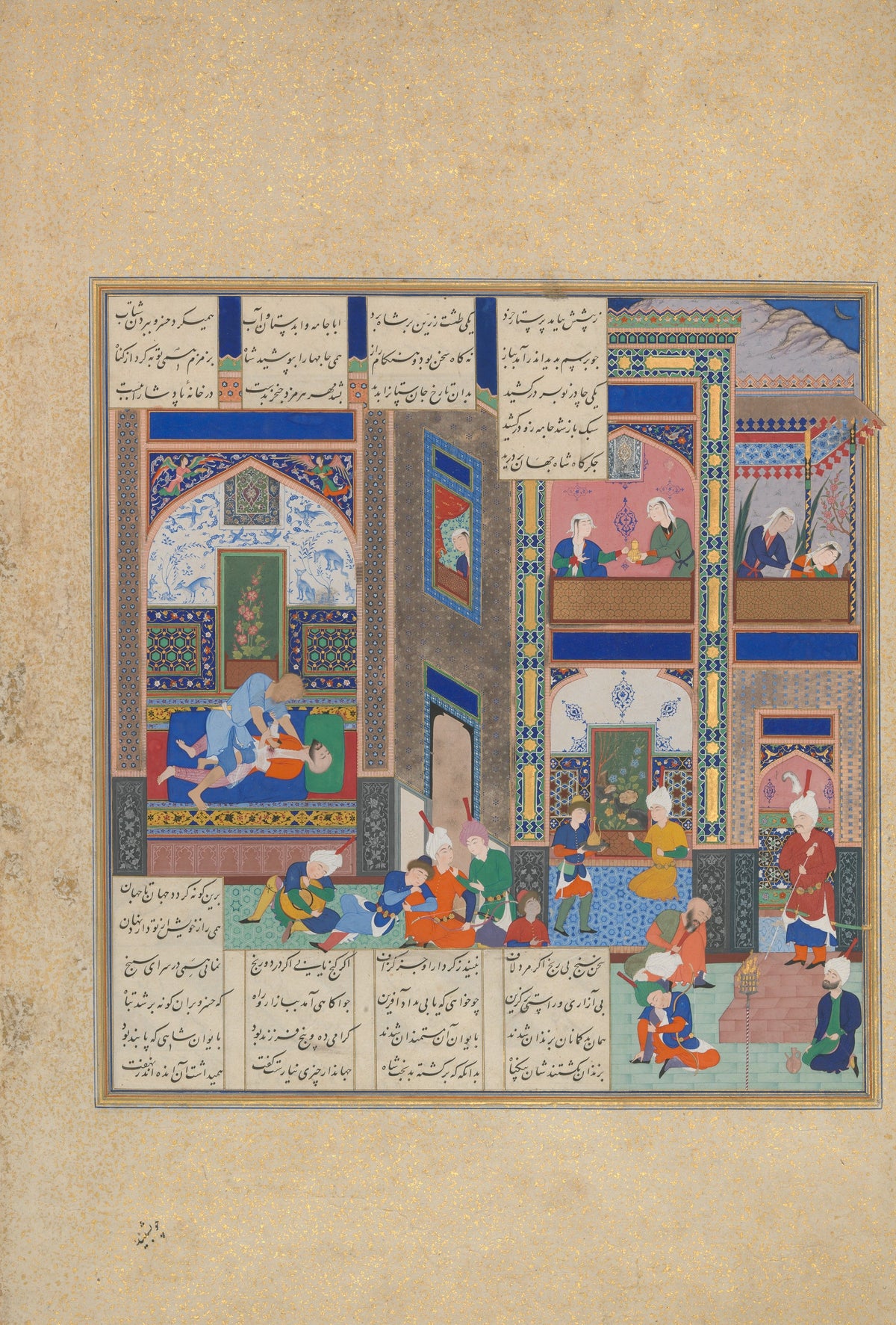 Abd al-Samad (attributed) — Shahnama of Shah Tahmasp: The Assassination of Khusrau Parviz | Persian Miniature Art Print