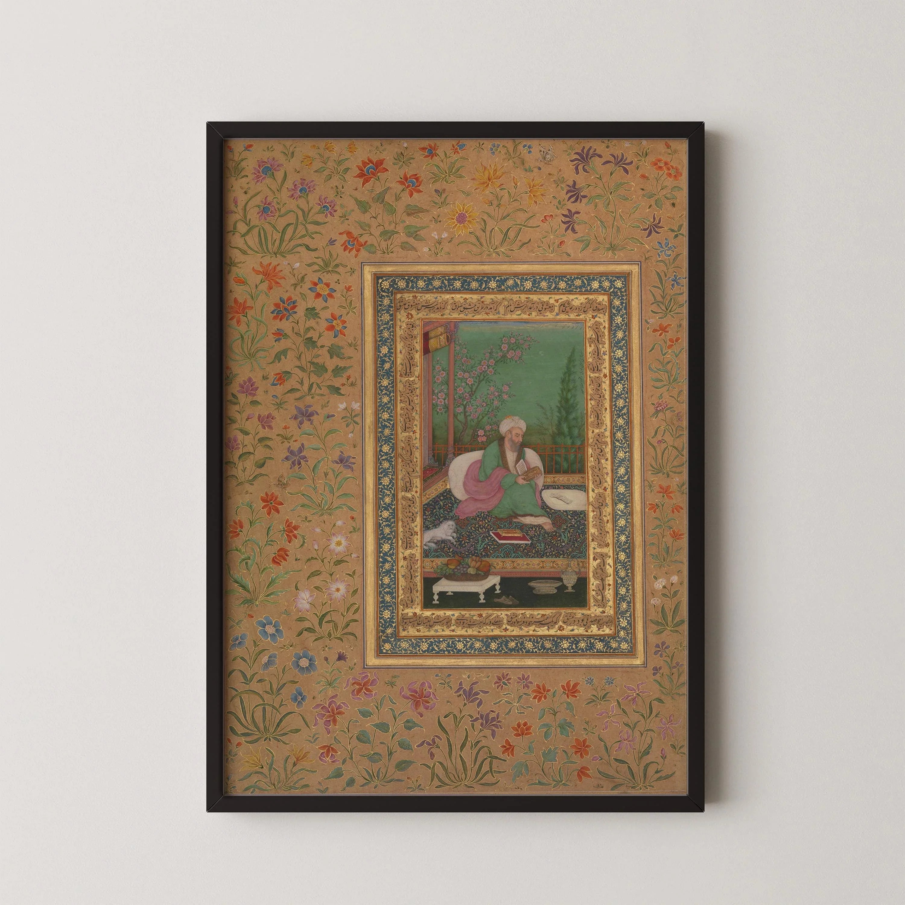 Absolutely Stunning Mughal Art Portrait of Haji Husain Bukhari – Mughal Persian Indian 17th Century | PRINT Framed Available - 9ArtPrints