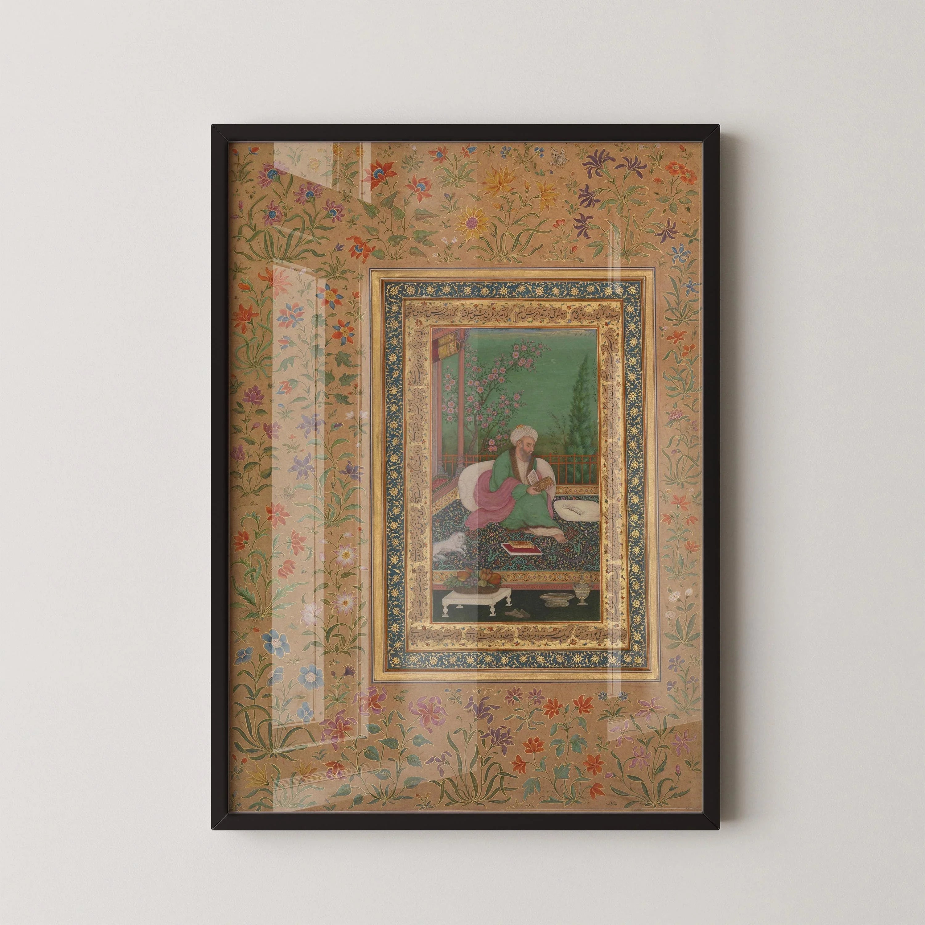 Absolutely Stunning Mughal Art Portrait of Haji Husain Bukhari – Mughal Persian Indian 17th Century | PRINT Framed Available - 9ArtPrints