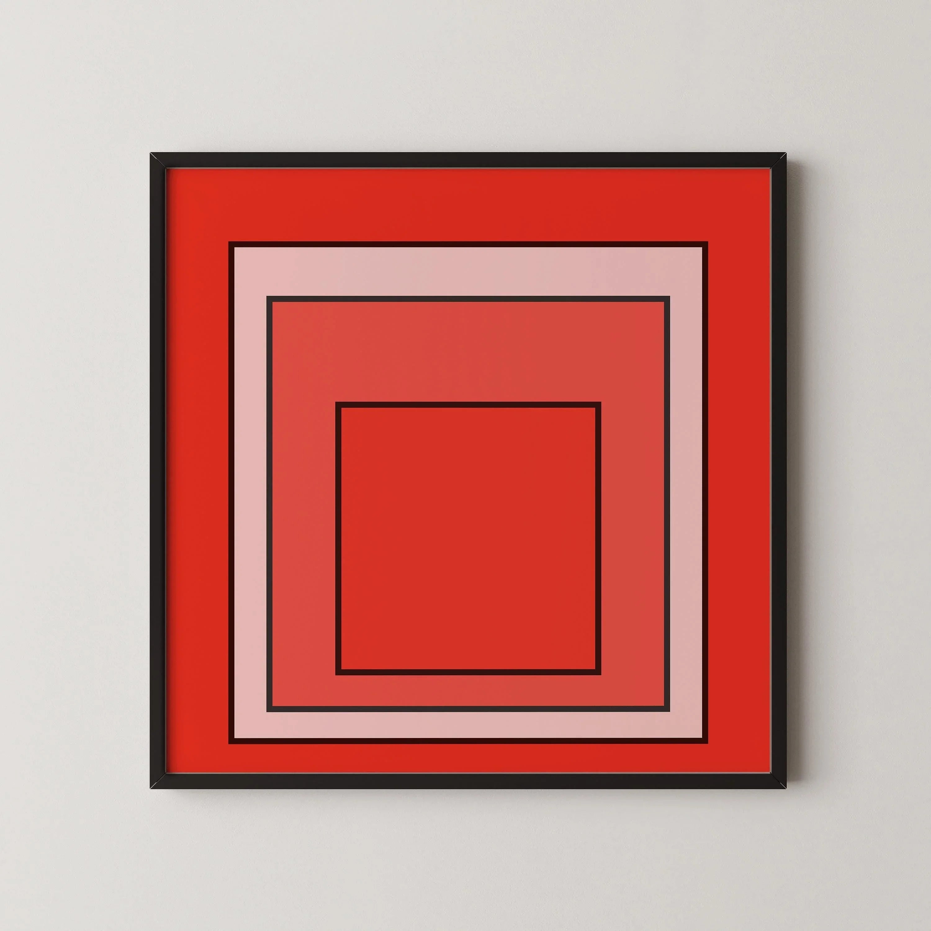 After Josef Albers - Acme (Homage to the Square) PRINT | Mid - century Modern Art Print in Orange (available handframed) 1x1 - 9ArtPrints