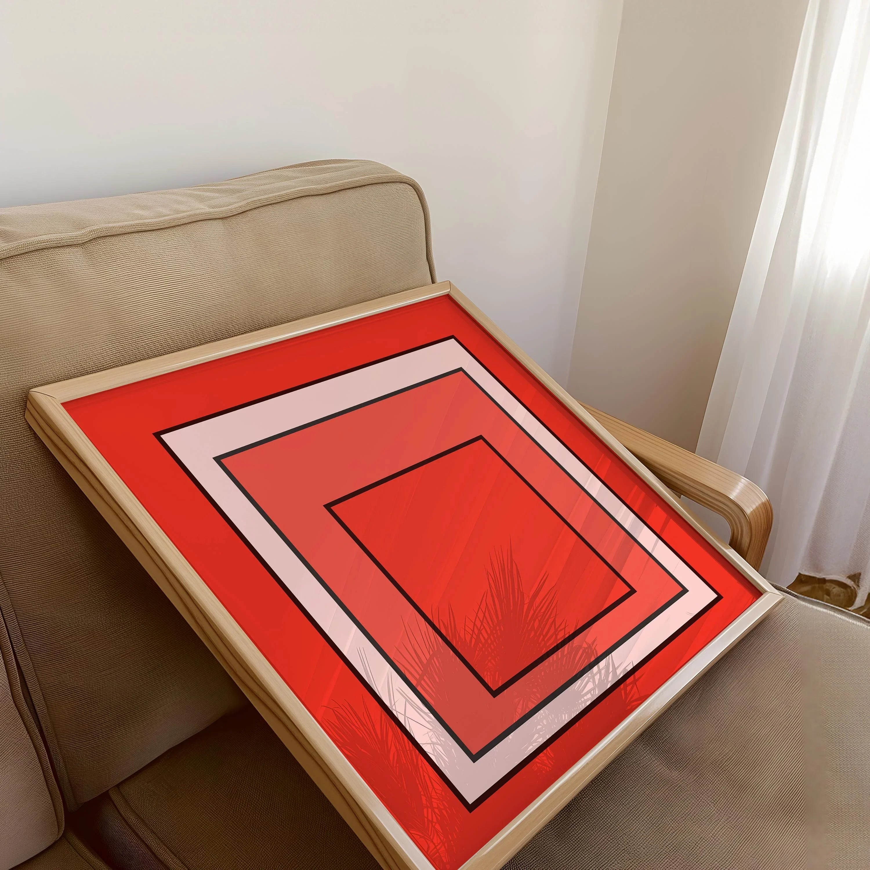 After Josef Albers - Acme (Homage to the Square) PRINT | Mid - century Modern Art Print in Orange (available handframed) 1x1 - 9ArtPrints