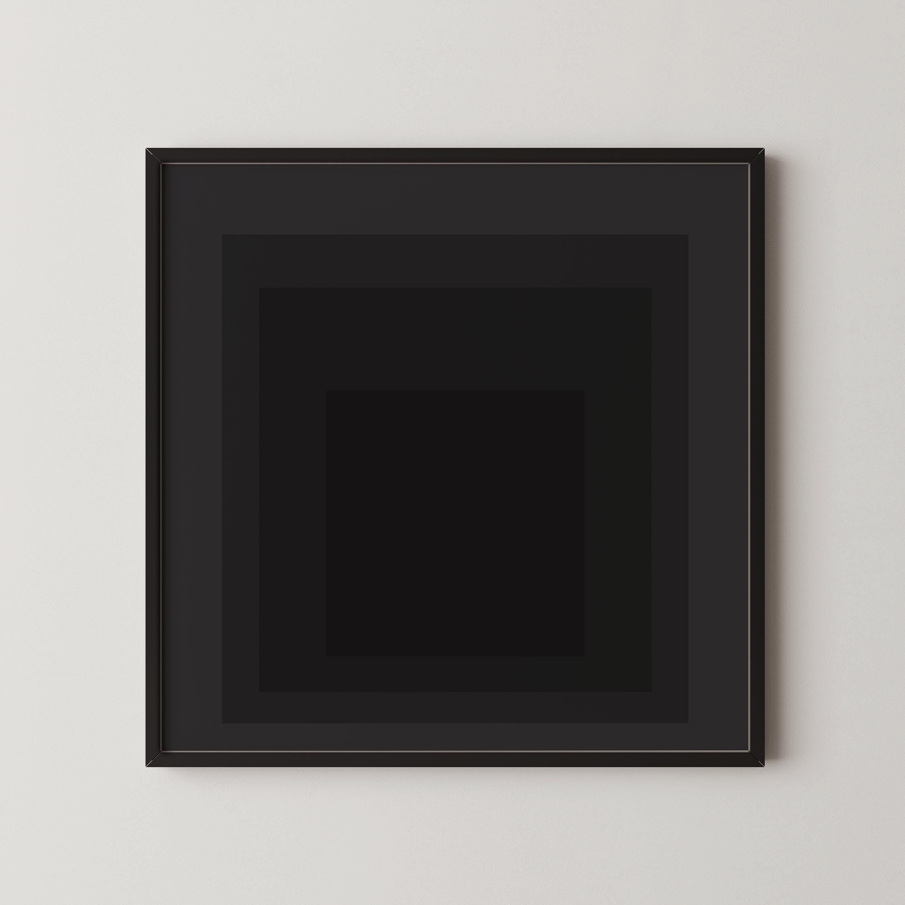 After Josef Albers - Angel (Homage to the Square) PRINT | Mid - century Modern Art Print in Black (available handframed) 1x1 - 9ArtPrints
