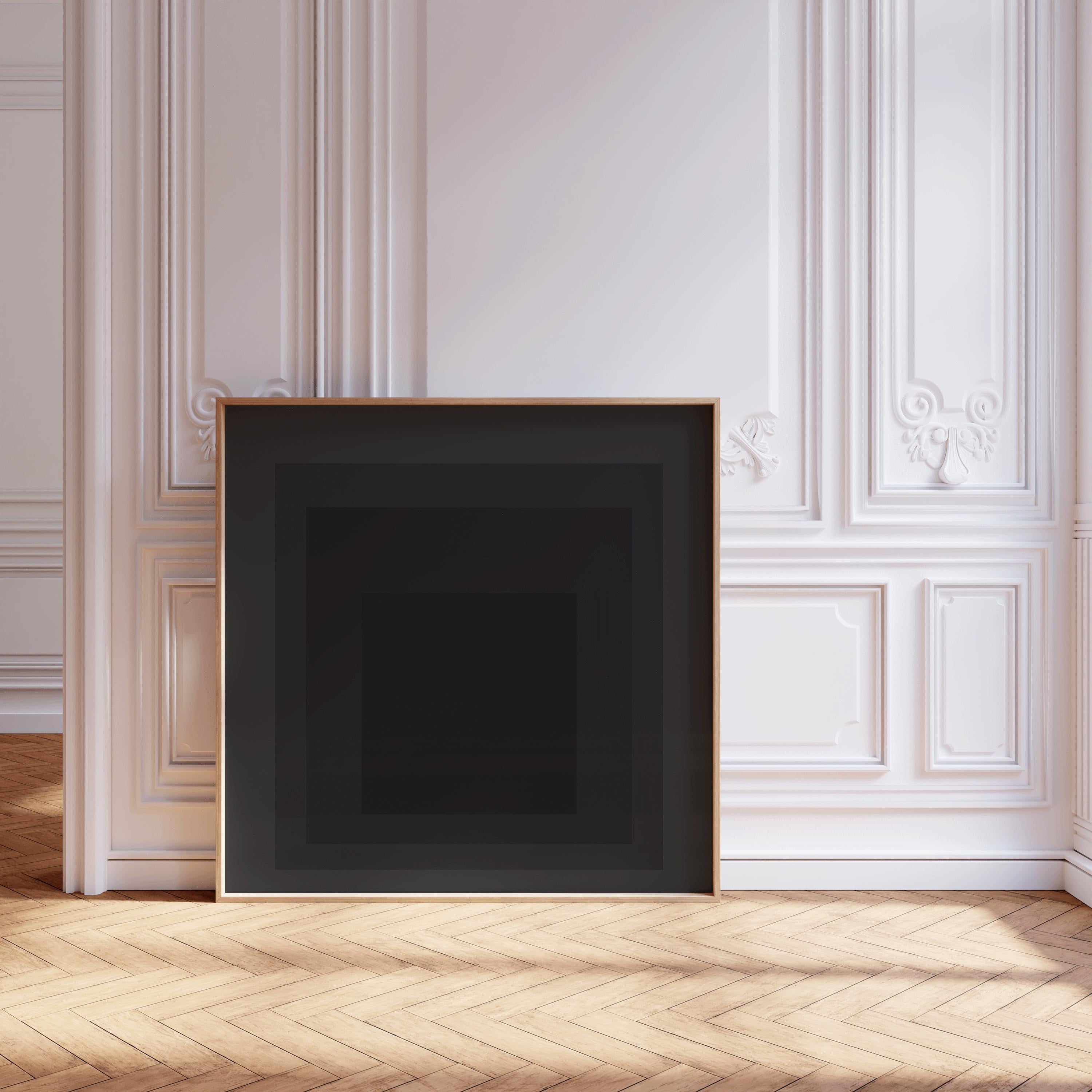 After Josef Albers - Angel (Homage to the Square) PRINT | Mid - century Modern Art Print in Black (available handframed) 1x1 - 9ArtPrints