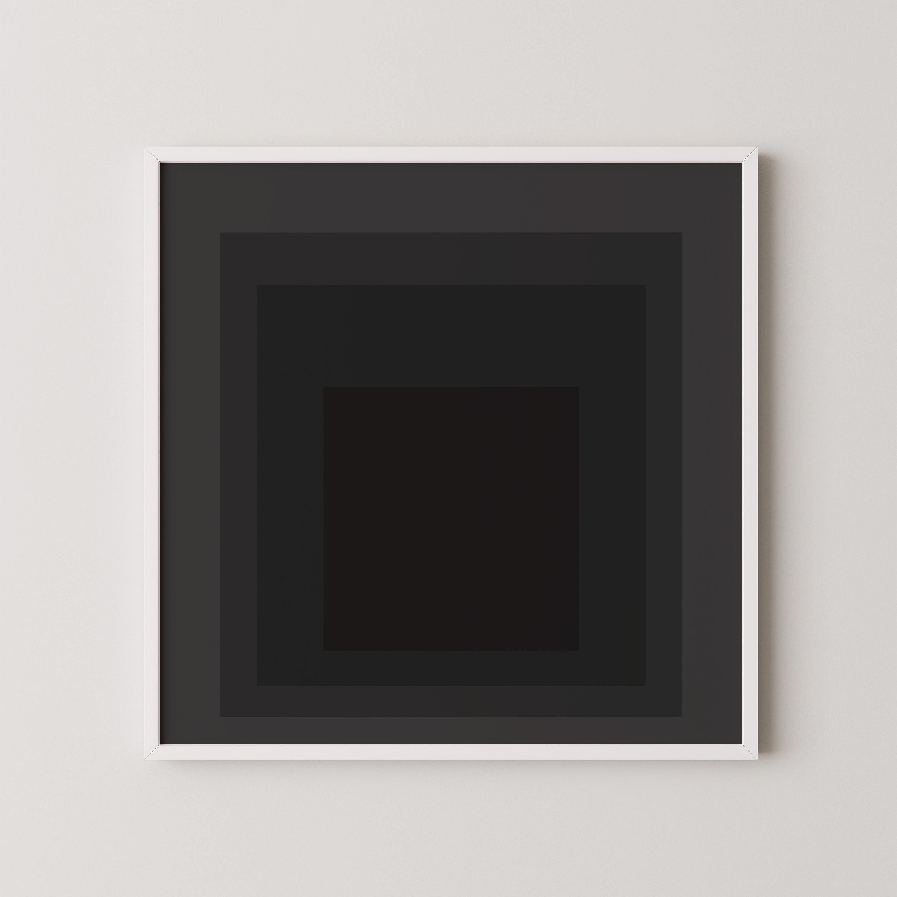 After Josef Albers - Angel (Homage to the Square) PRINT | Mid - century Modern Art Print in Black (available handframed) 1x1 - 9ArtPrints