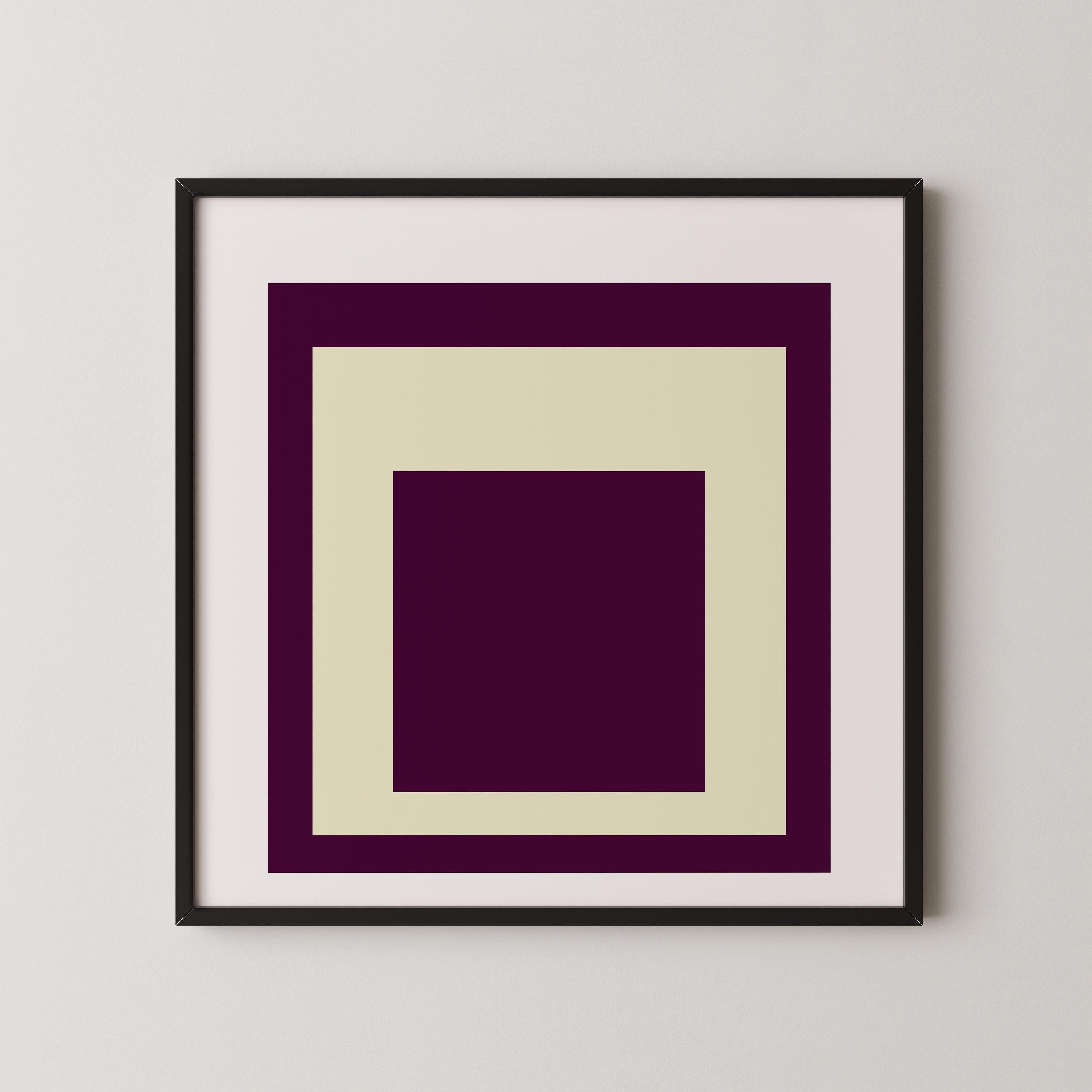 After Josef Albers - Dessert (Homage to the Square) PRINT | Vintage Mid - century Modern Art Print available handframed 1x1 - 9ArtPrints