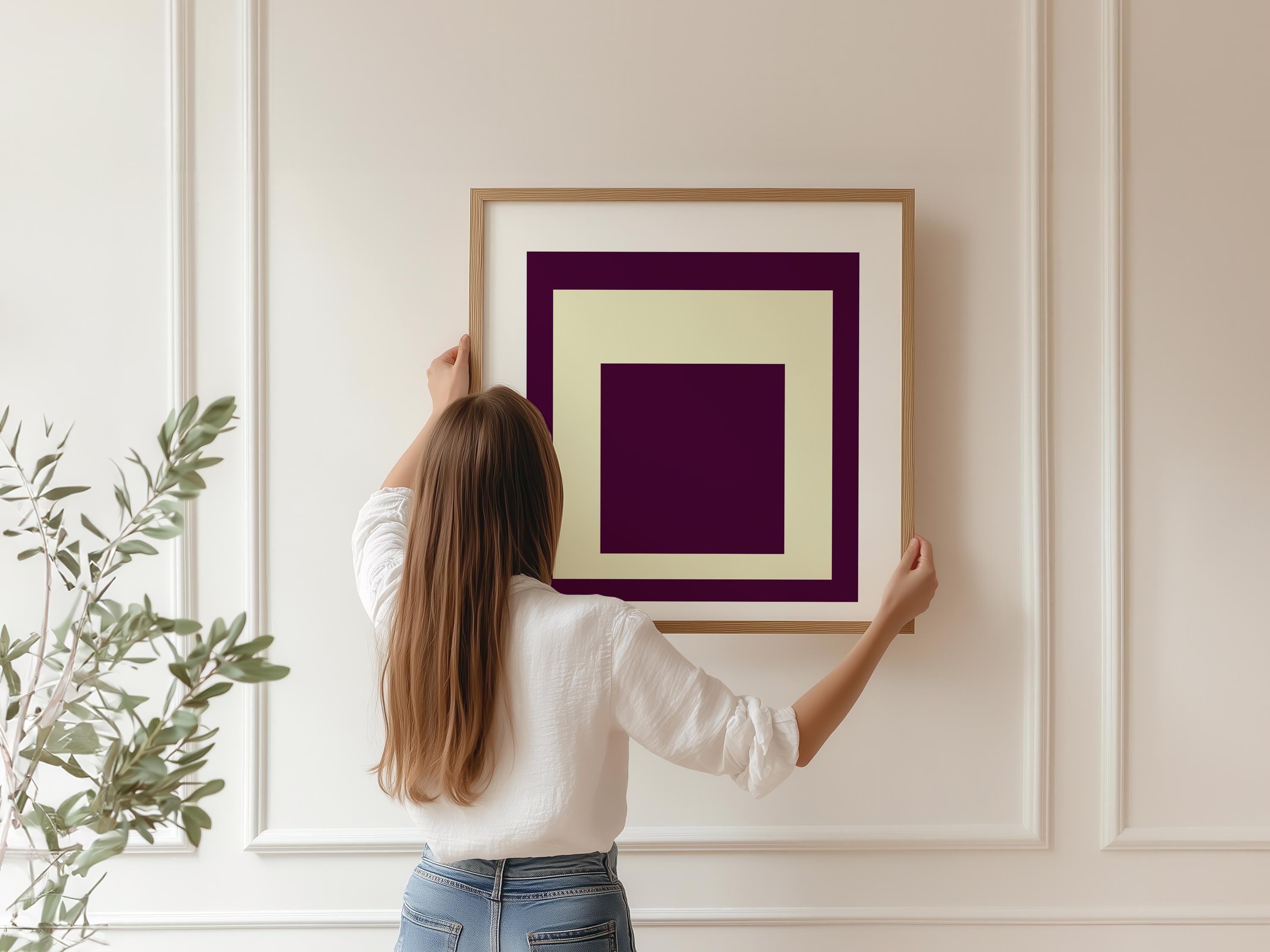 After Josef Albers - Dessert (Homage to the Square) PRINT | Vintage Mid - century Modern Art Print available handframed 1x1 - 9ArtPrints