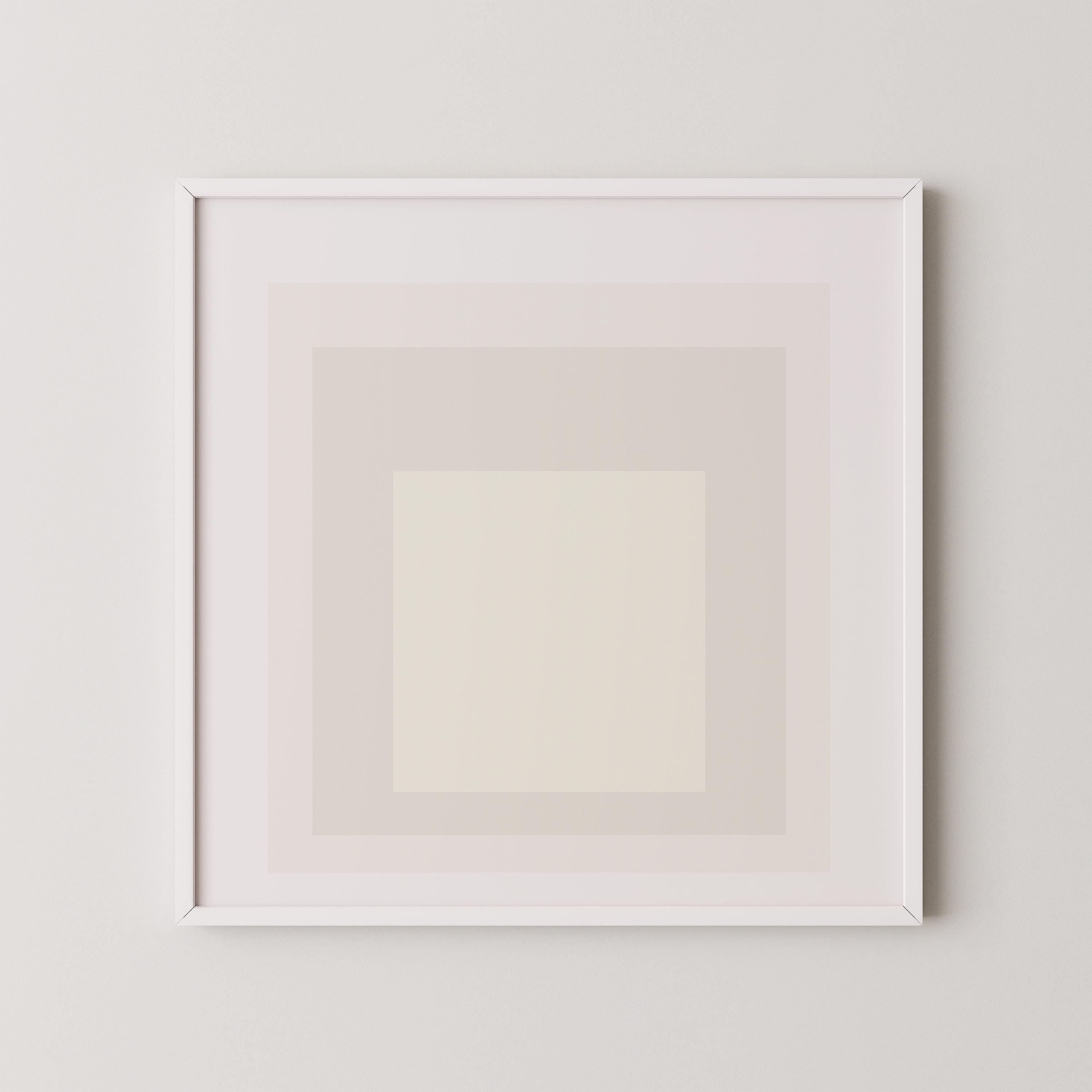 After Josef Albers - Devil (Homage to the Square) PRINT | Mid - century Modern Art Print in White (available handframed) 1x1 - 9ArtPrints