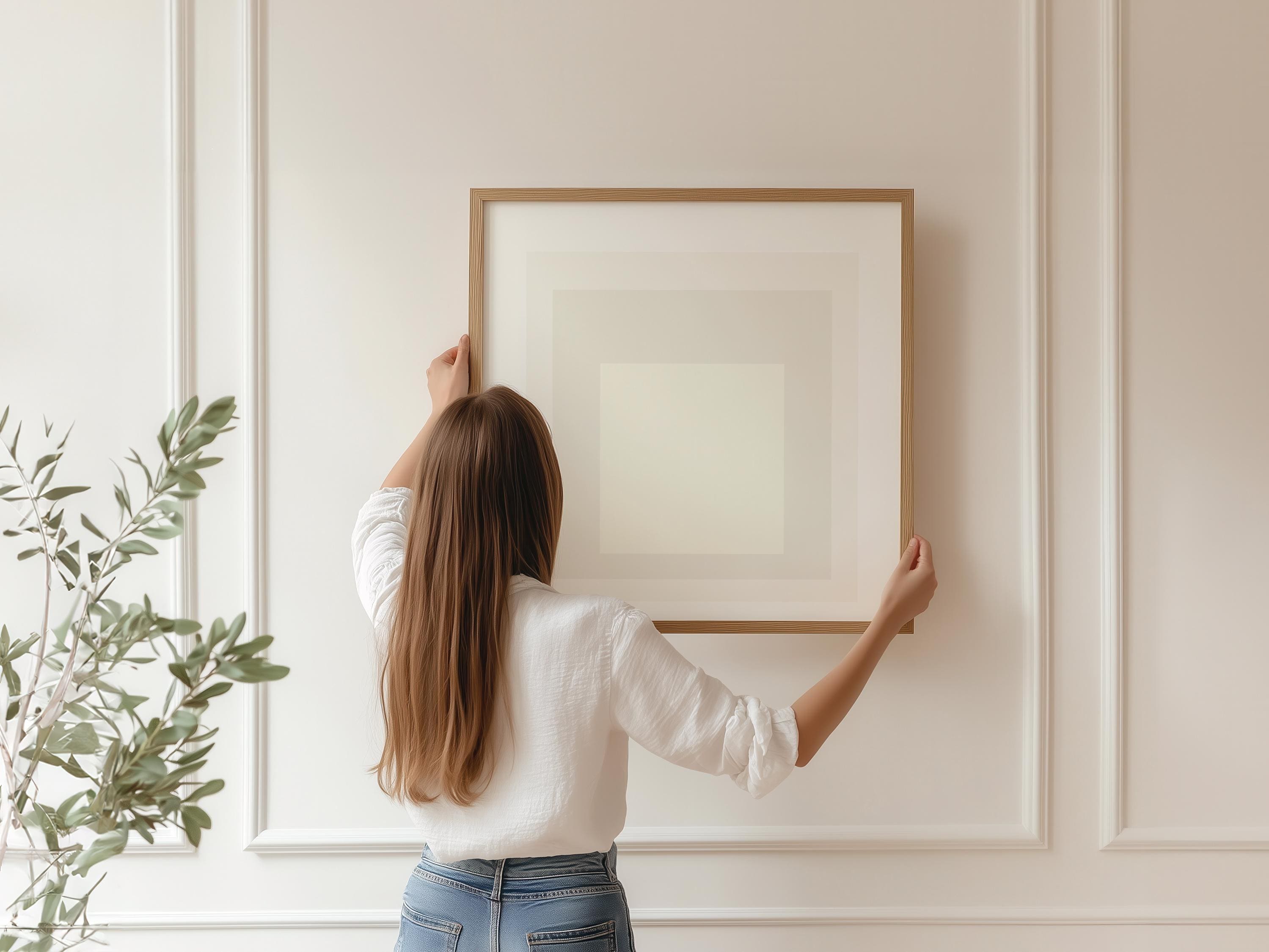 After Josef Albers - Devil (Homage to the Square) PRINT | Mid - century Modern Art Print in White (available handframed) 1x1 - 9ArtPrints