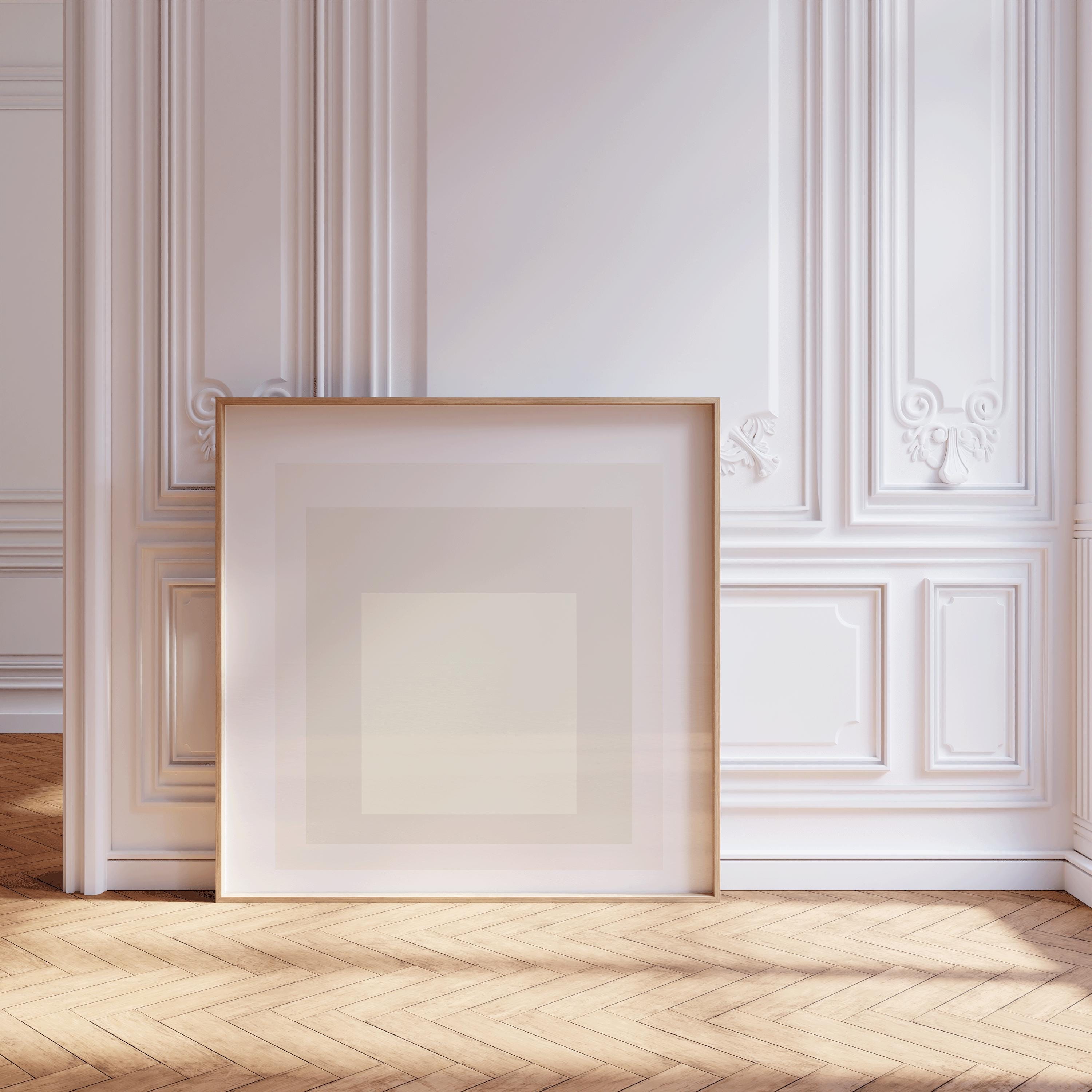 After Josef Albers - Devil (Homage to the Square) PRINT | Mid - century Modern Art Print in White (available handframed) 1x1 - 9ArtPrints