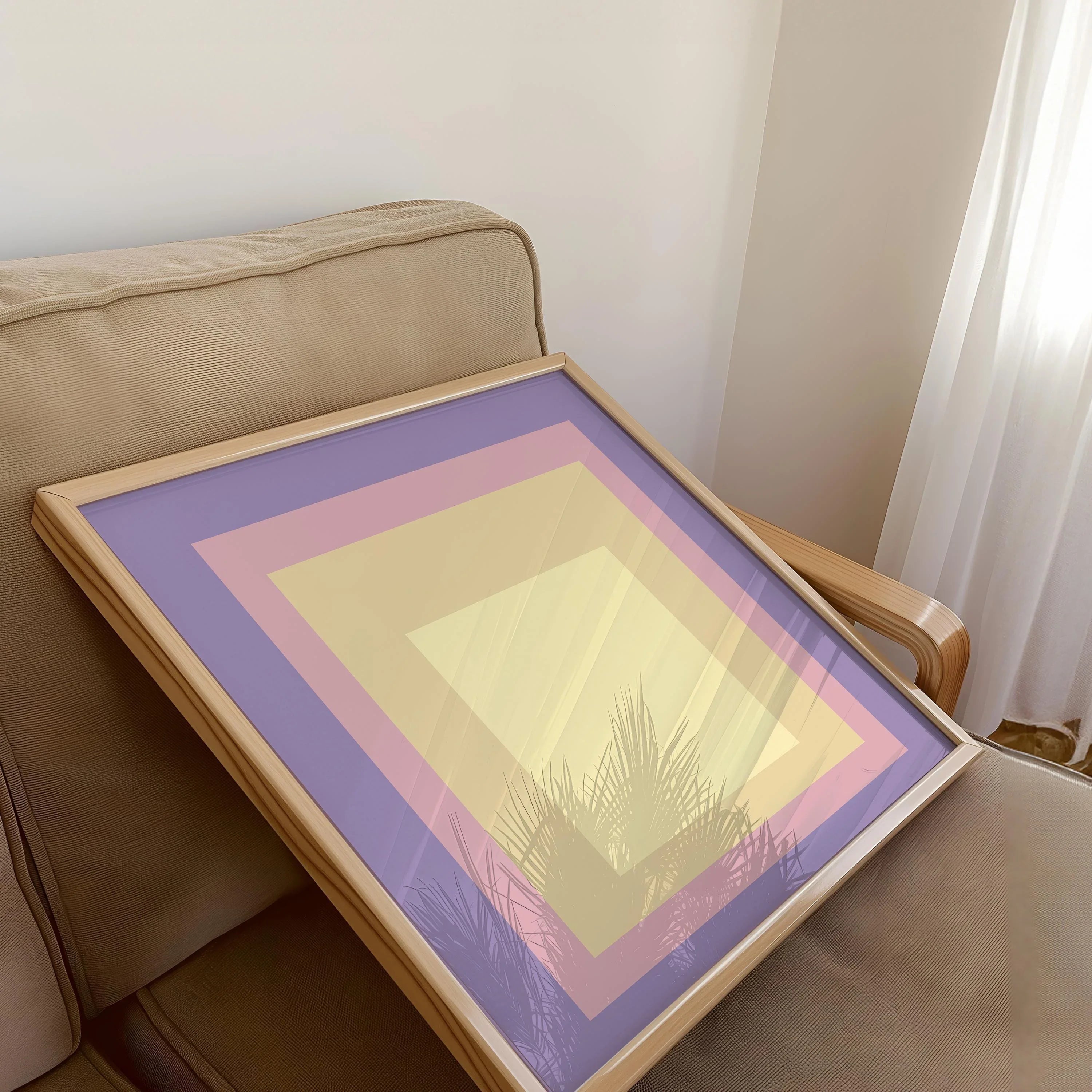 After Josef Albers - Dusk (Homage to the Square) | PRINT | Mid - century Modern Art Print Lavender Peach available framed 1x1 - 9ArtPrints
