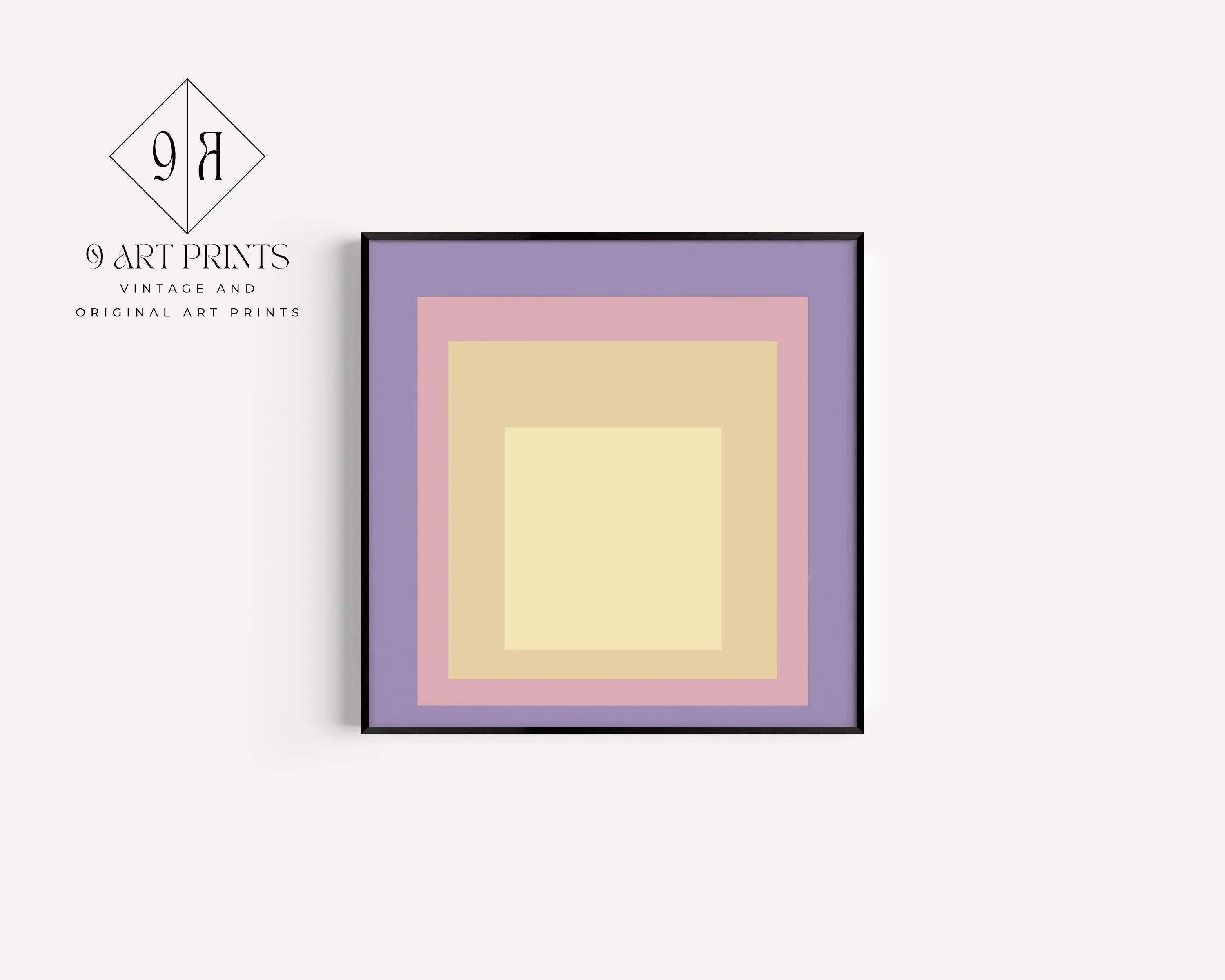 After Josef Albers - Dusk (Homage to the Square) | PRINT | Mid - century Modern Art Print Lavender Peach available framed 1x1 - 9ArtPrints