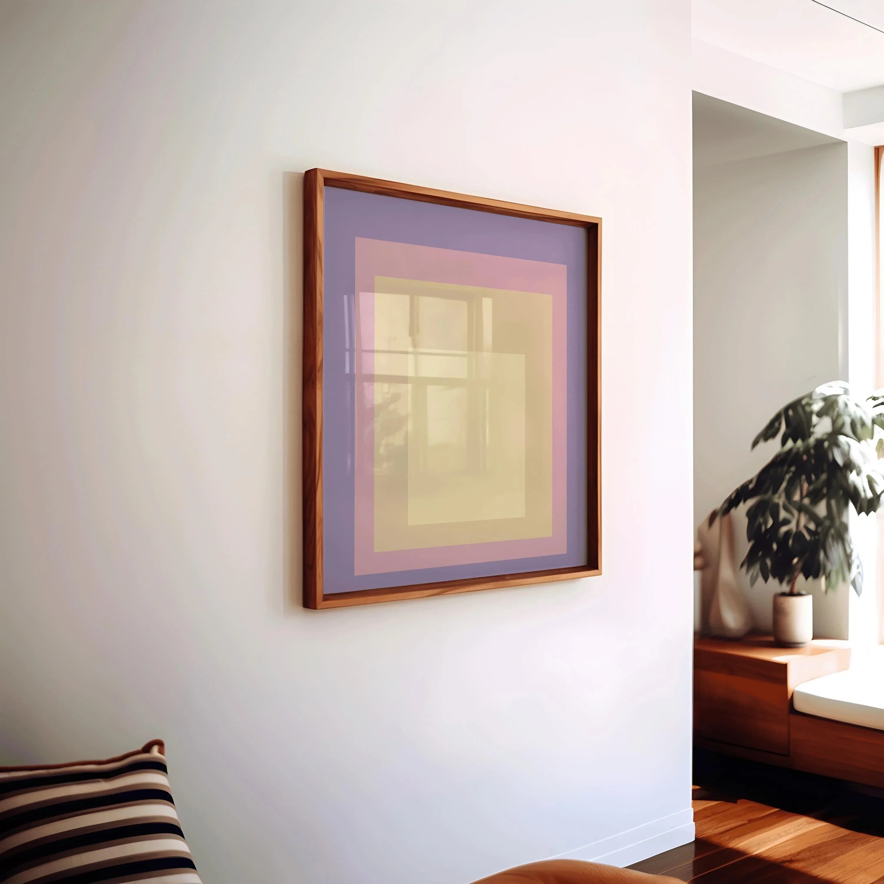 After Josef Albers - Dusk (Homage to the Square) | PRINT | Mid - century Modern Art Print Lavender Peach available framed 1x1 - 9ArtPrints