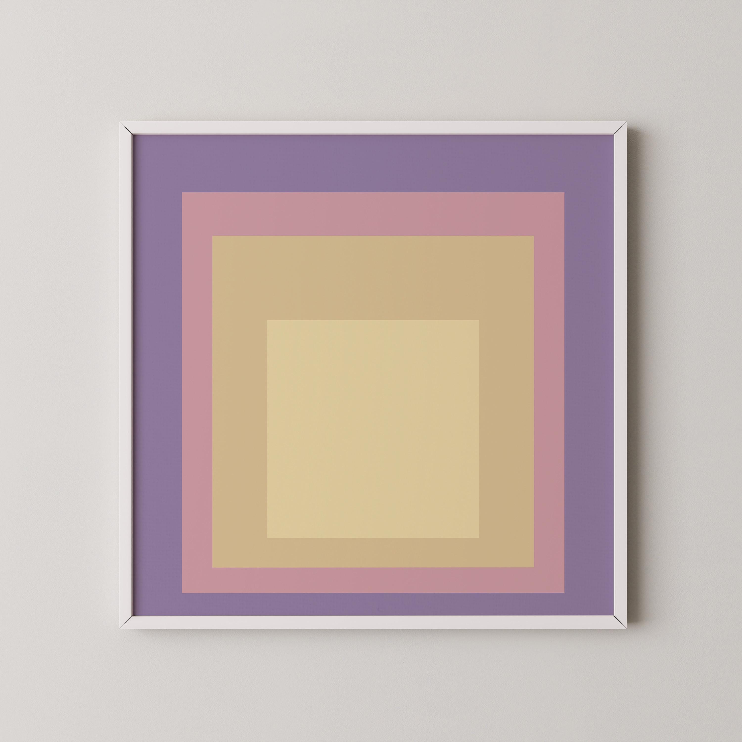 After Josef Albers - Dusk (Homage to the Square) | PRINT | Mid - century Modern Art Print Lavender Peach available framed 1x1 - 9ArtPrints