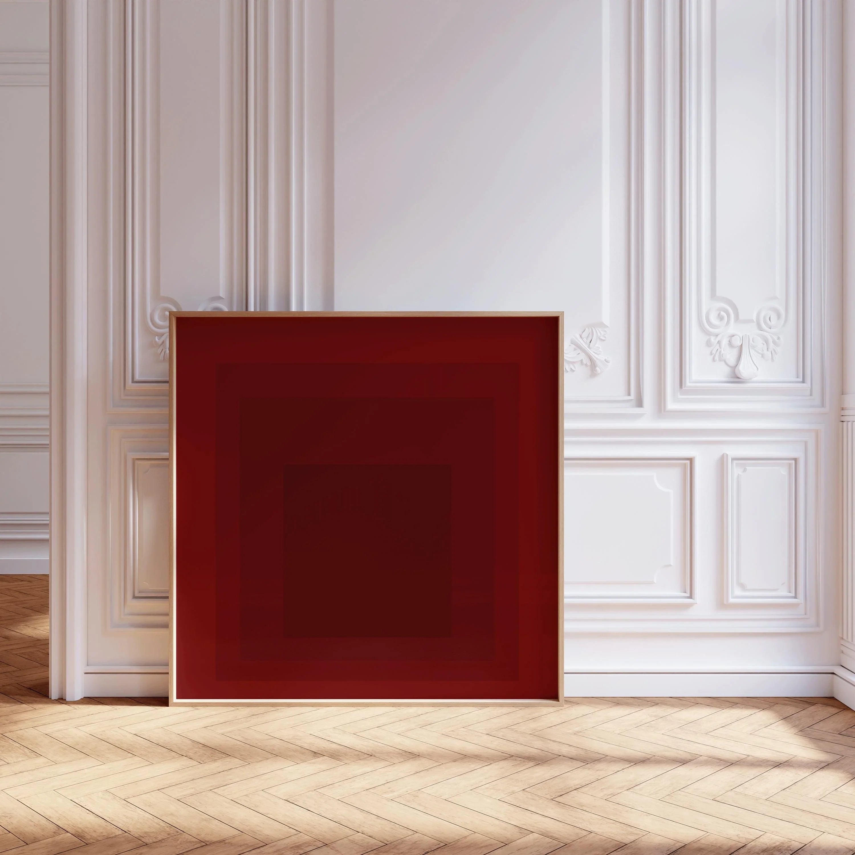 After Josef Albers - Flood (Homage to the Square) PRINT | Mid - century Modern Art Print in Red (available handframed) 1x1 - 9ArtPrints