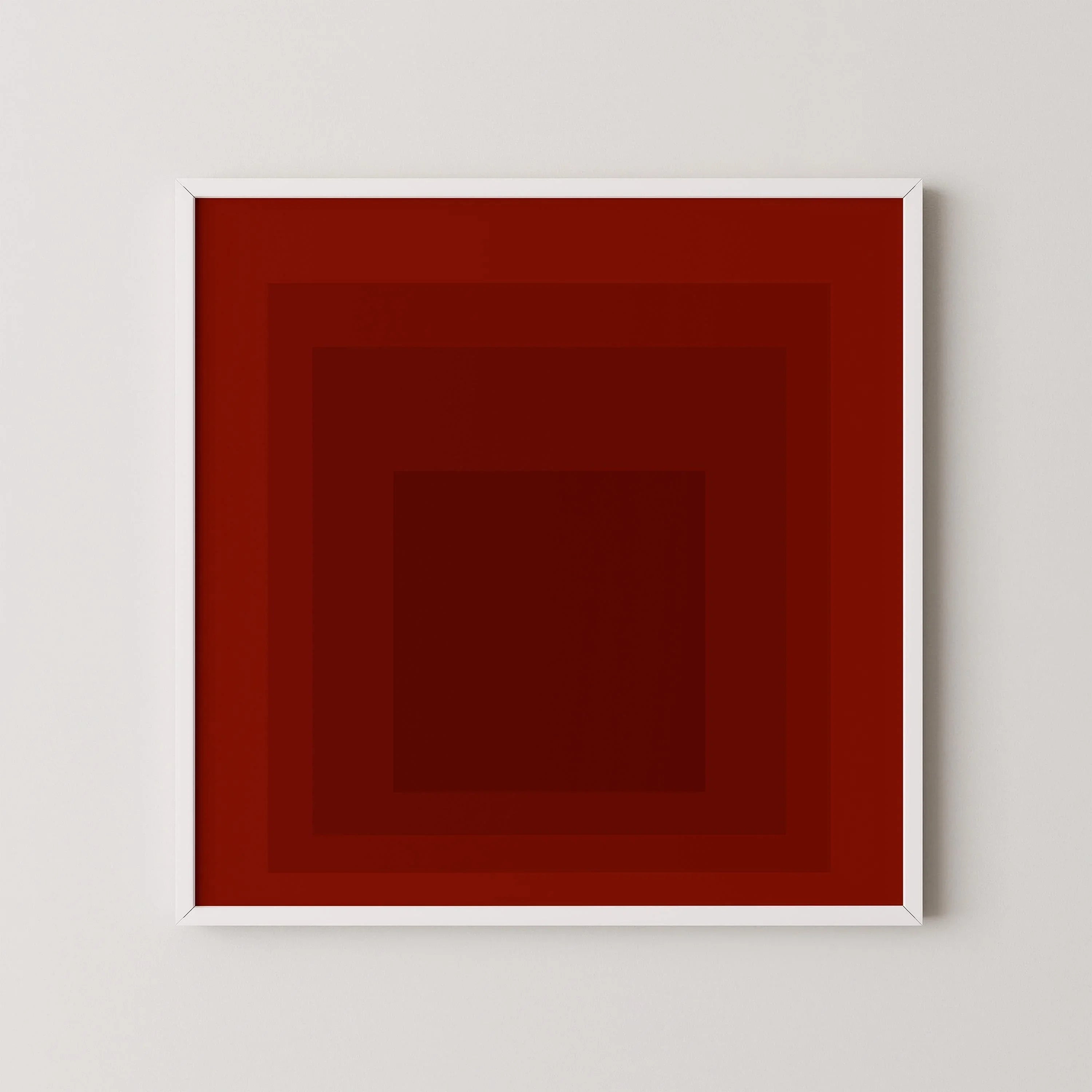 After Josef Albers - Flood (Homage to the Square) PRINT | Mid - century Modern Art Print in Red (available handframed) 1x1 - 9ArtPrints