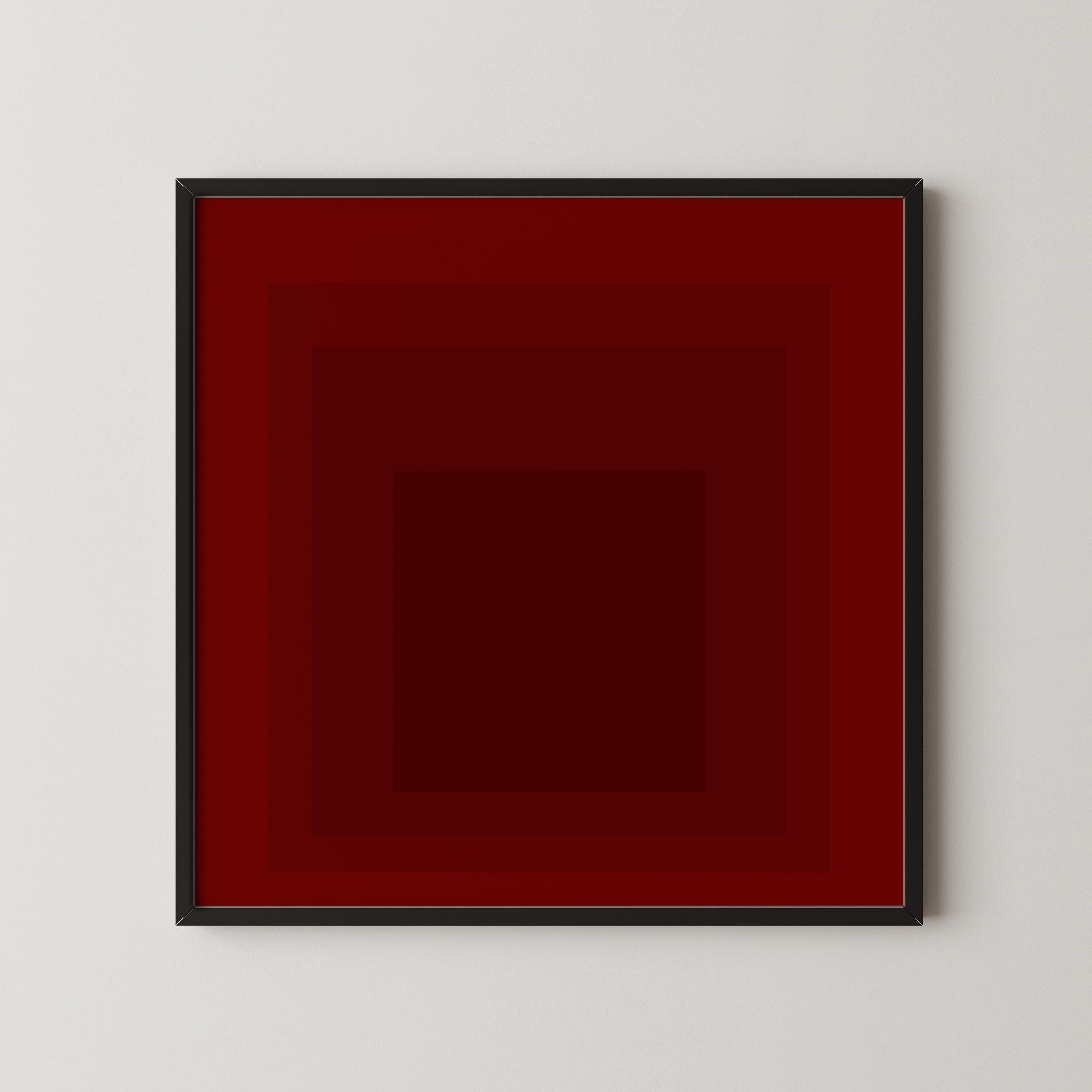 After Josef Albers - Flood (Homage to the Square) PRINT | Mid - century Modern Art Print in Red (available handframed) 1x1 - 9ArtPrints