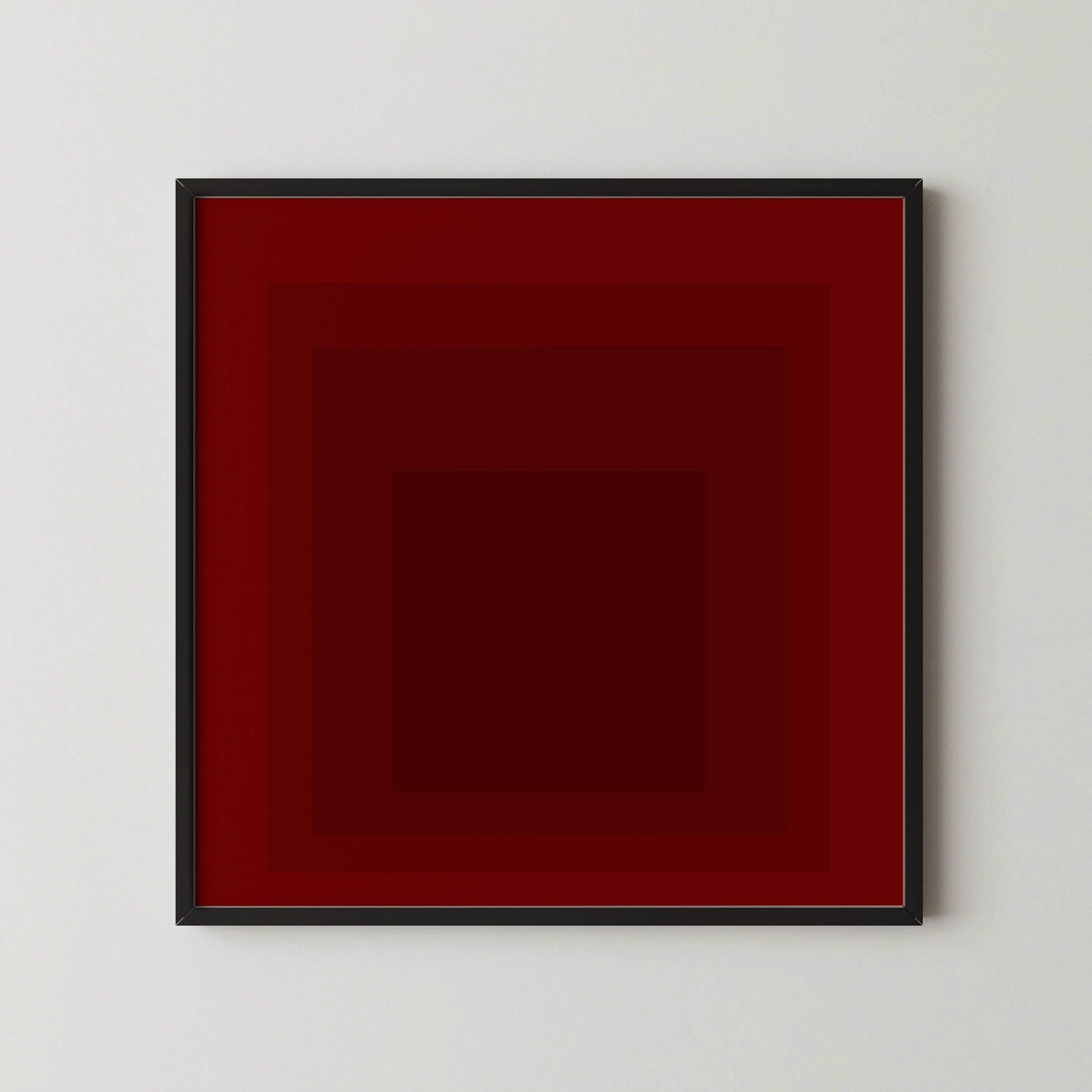 After Josef Albers - Flood (Homage to the Square) PRINT | Mid - century Modern Art Print in Red (available handframed) 1x1 - 9ArtPrints